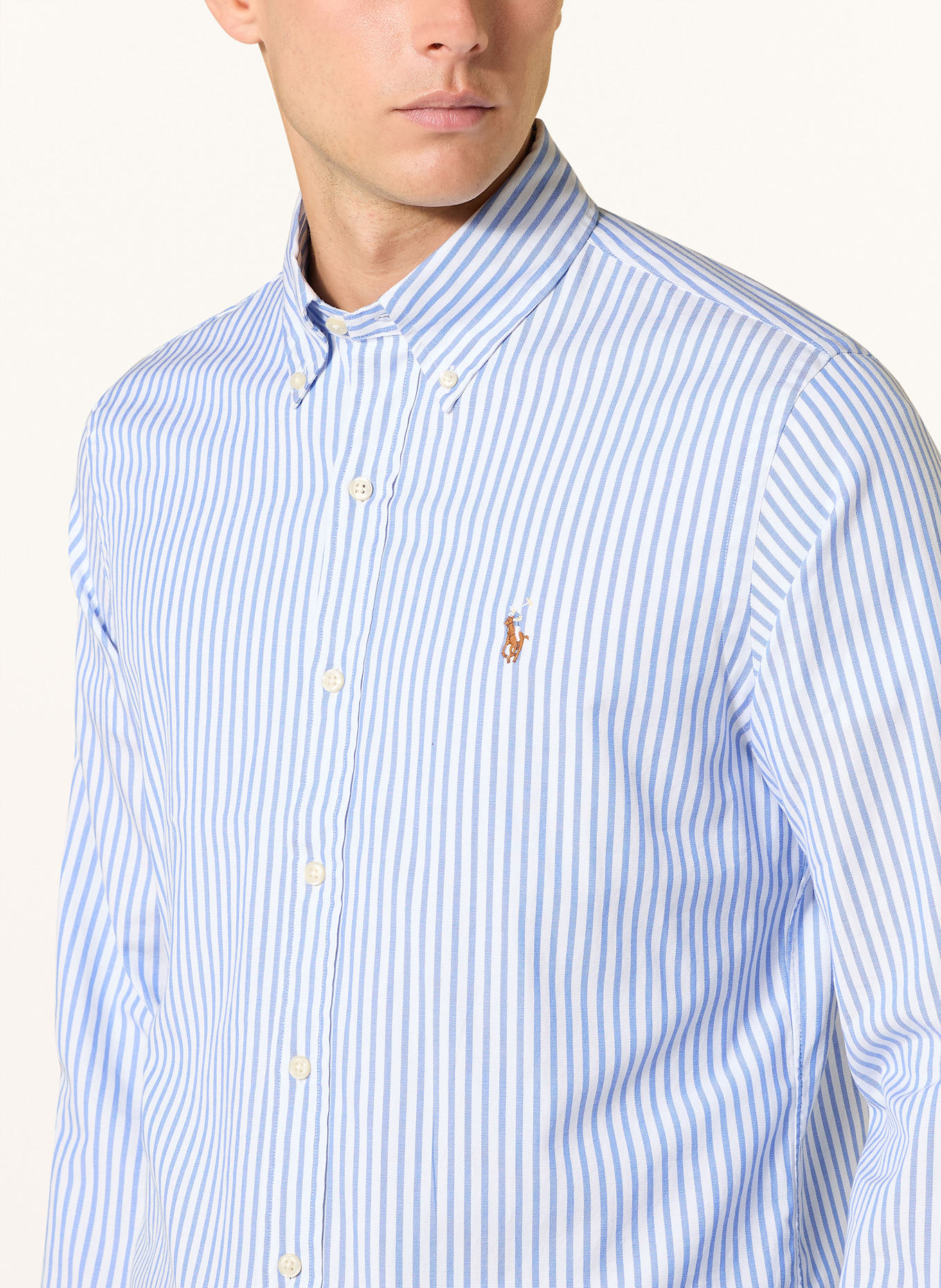 POLO RALPH LAUREN Koszula custom fit: JASNONIEBIESKI / BIAŁY