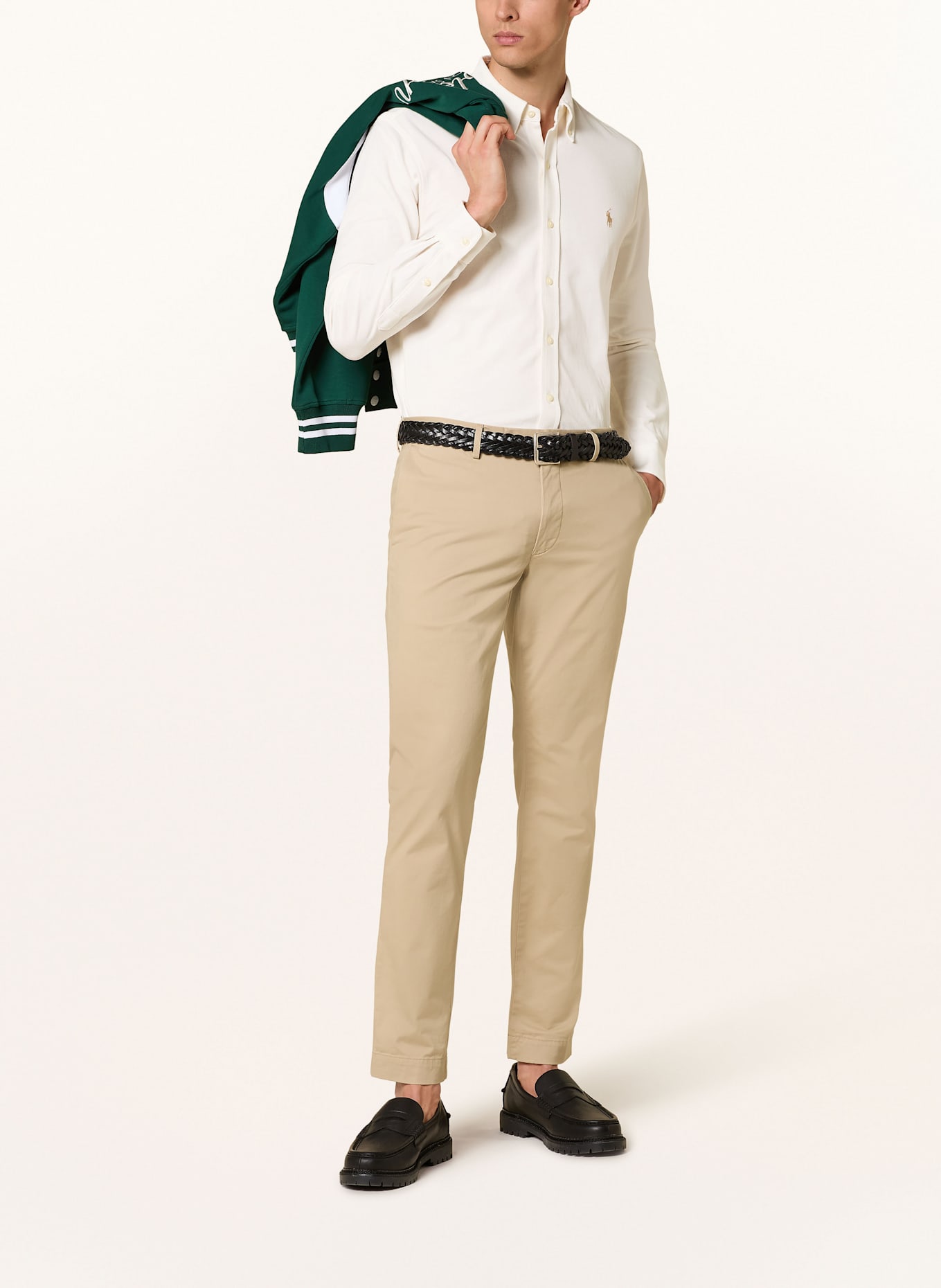 POLO RALPH LAUREN Piqué-Hemd Custom Fit: ECRU