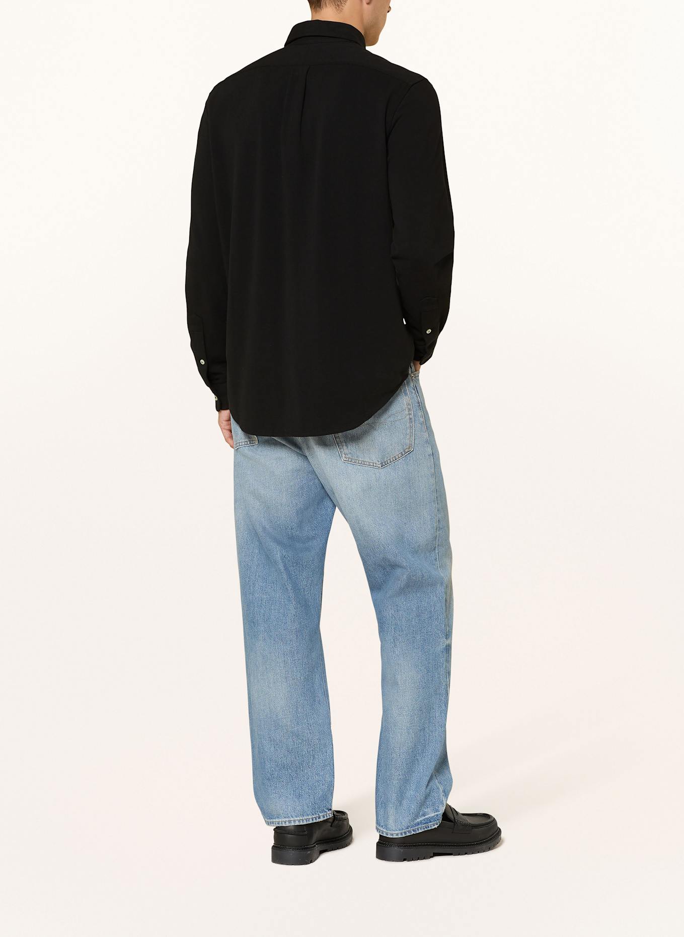 POLO RALPH LAUREN Piqué-Hemd Custom Fit: SCHWARZ