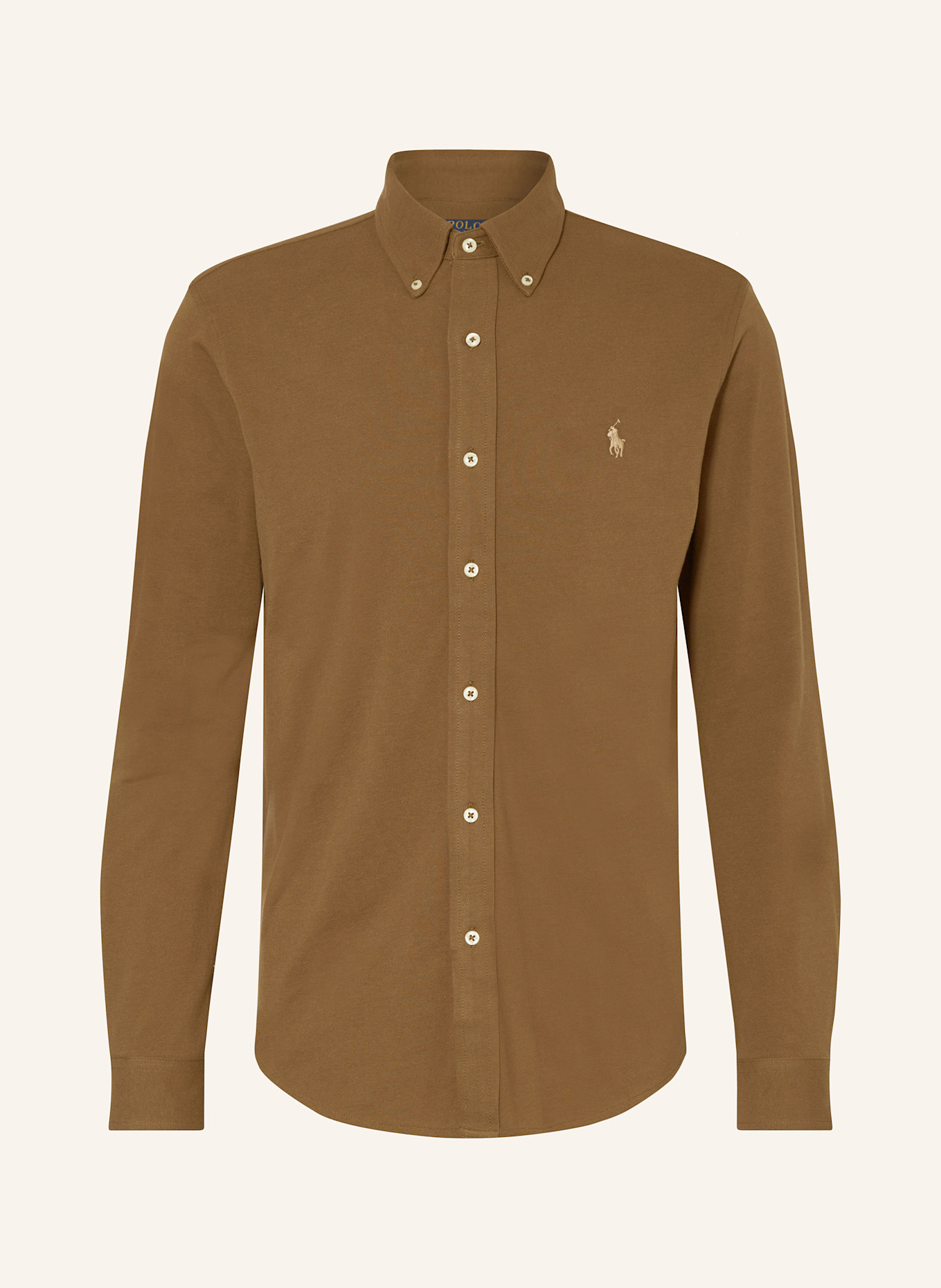 POLO RALPH LAUREN Piqué-Hemd Custom Fit: BRAUN
