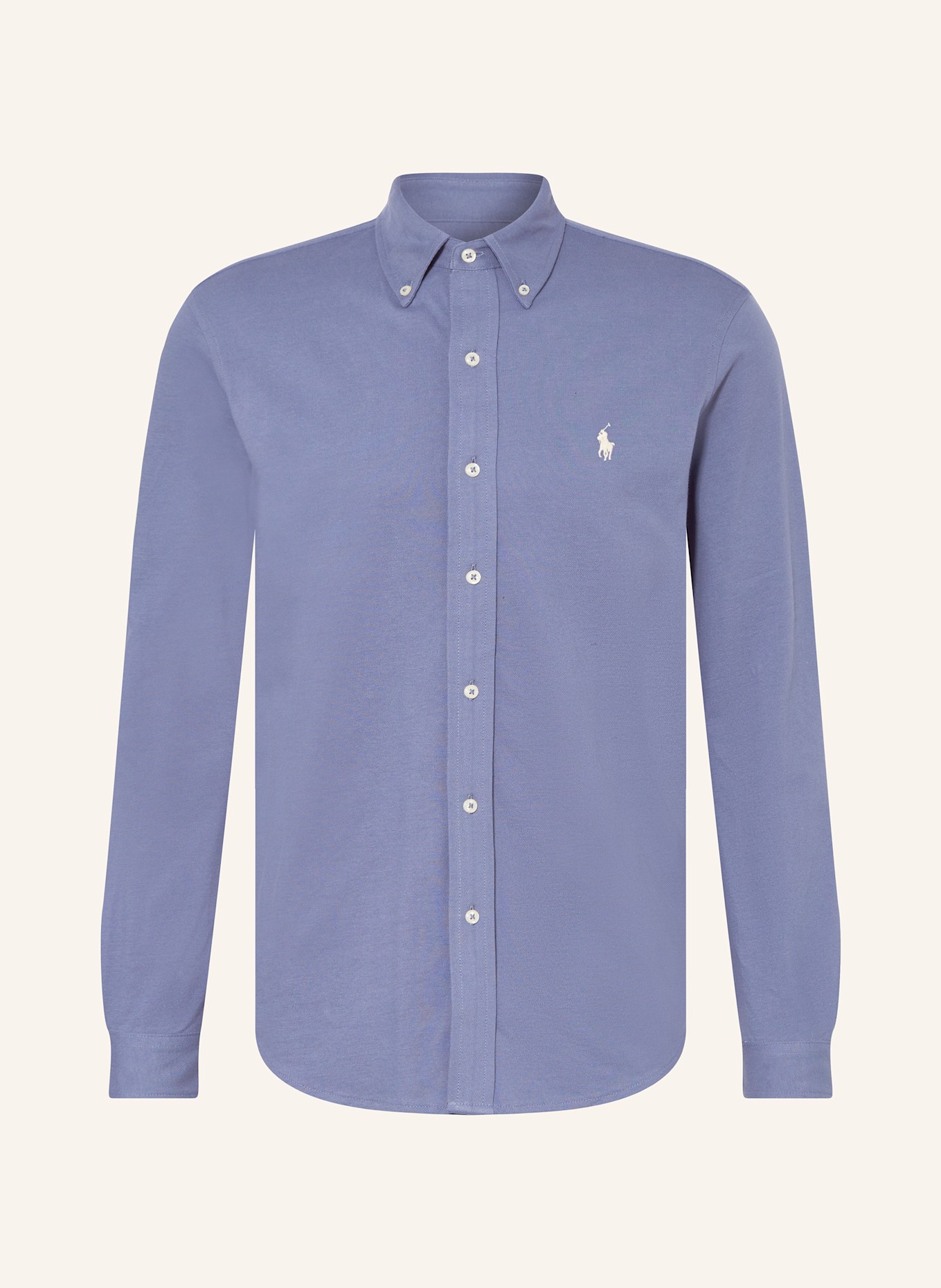 POLO RALPH LAUREN Piqué-Hemd Custom Fit: BLAUGRAU