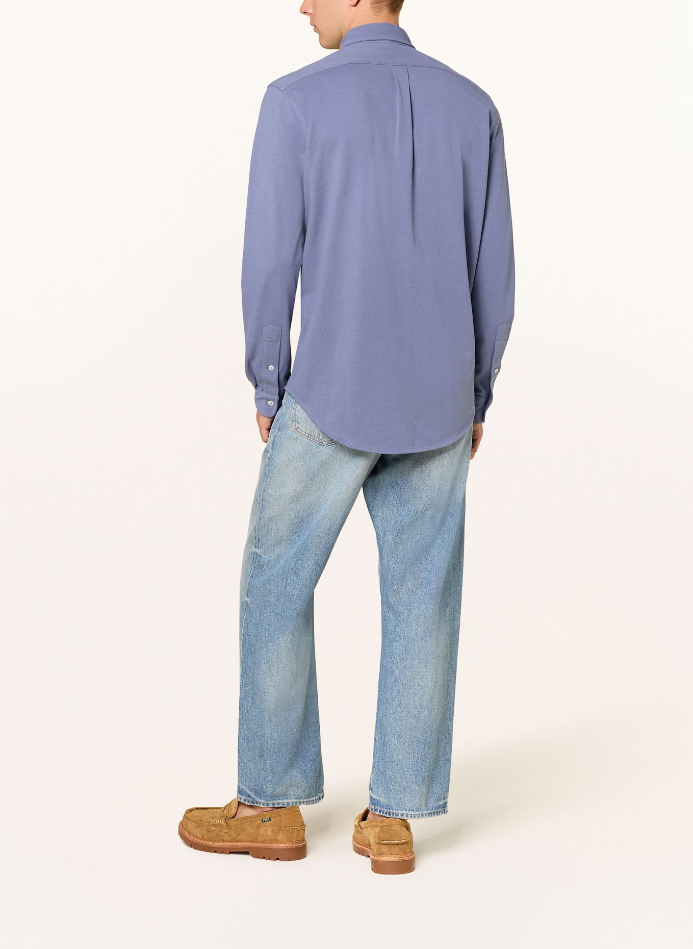 POLO RALPH LAUREN Piqué-Hemd Custom Fit: BLAUGRAU