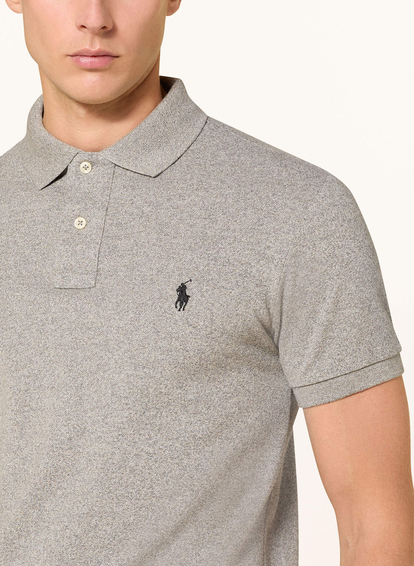 POLO RALPH LAUREN Piqué-Poloshirt Slim Fit: GRAU MELIERT