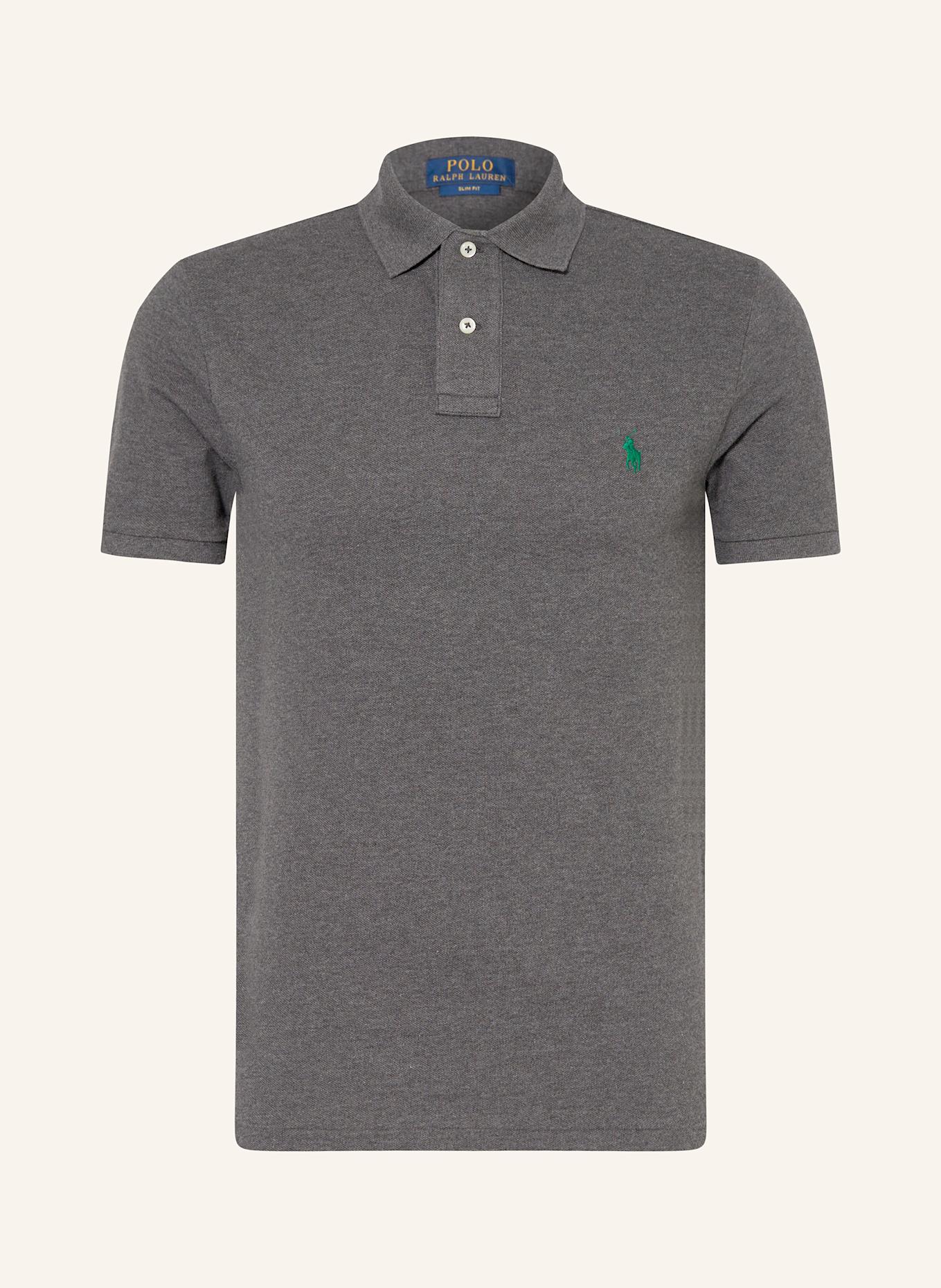 POLO RALPH LAUREN Piqué-Poloshirt Slim Fit: DUNKELGRAU MELIERT