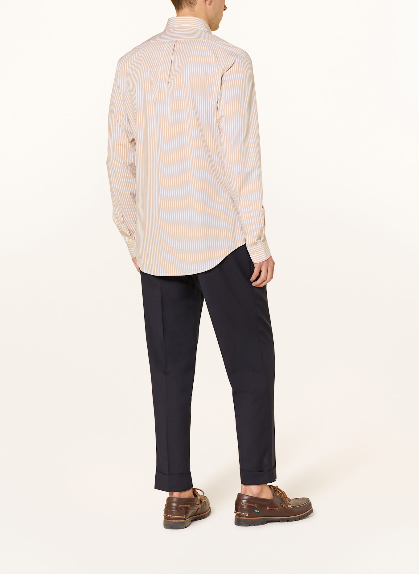 POLO RALPH LAUREN Hemd Slim Fit: BEIGE/ WEISS