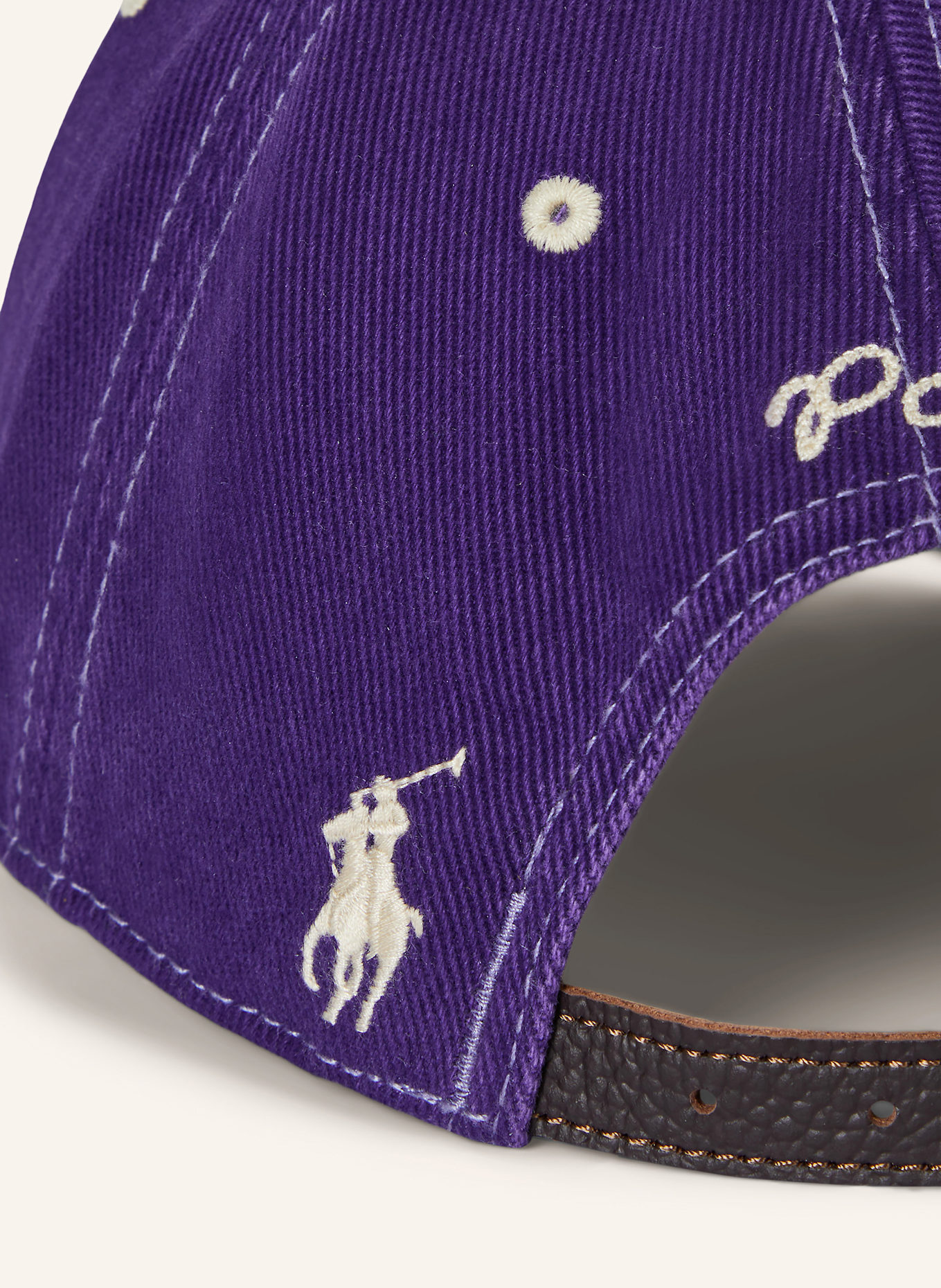 POLO RALPH LAUREN Cap: LILA/ ECRU