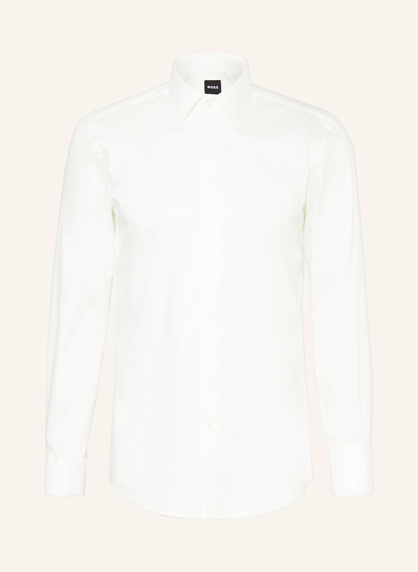 BOSS Hemd HANK Slim Fit mit Umschlagmanschette: WEISS