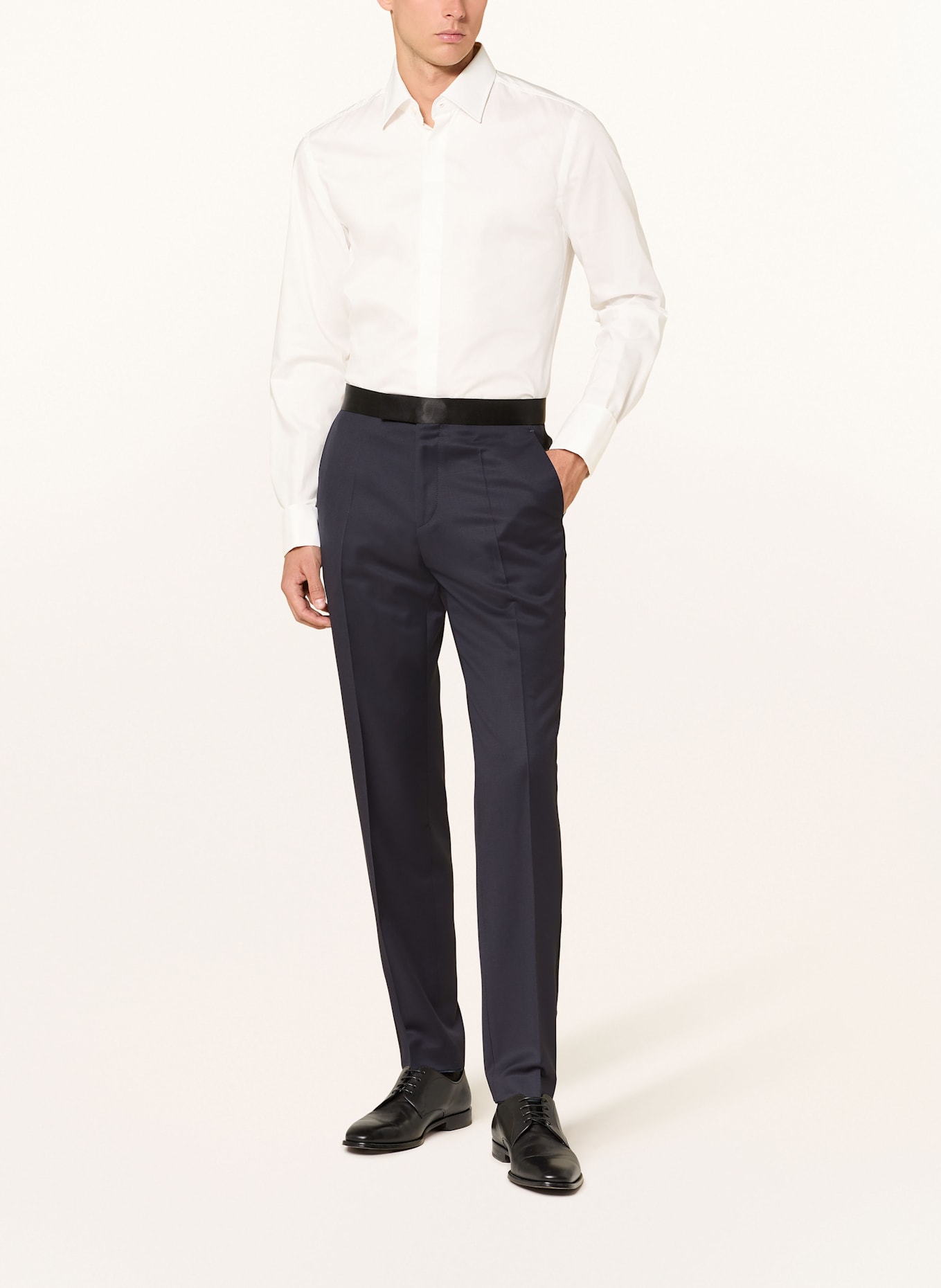 BOSS Hemd HANK Slim Fit mit Umschlagmanschette: WEISS