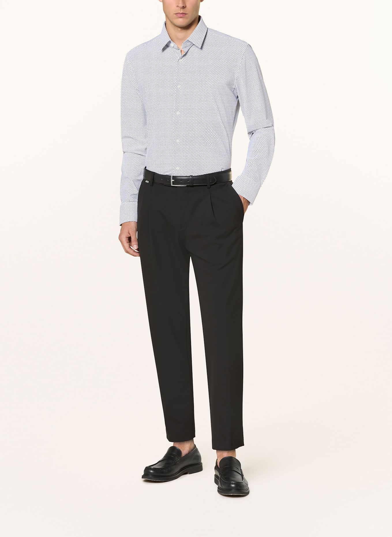 BOSS Koszula HANK slim fit: GRANATOWY / BIAŁY