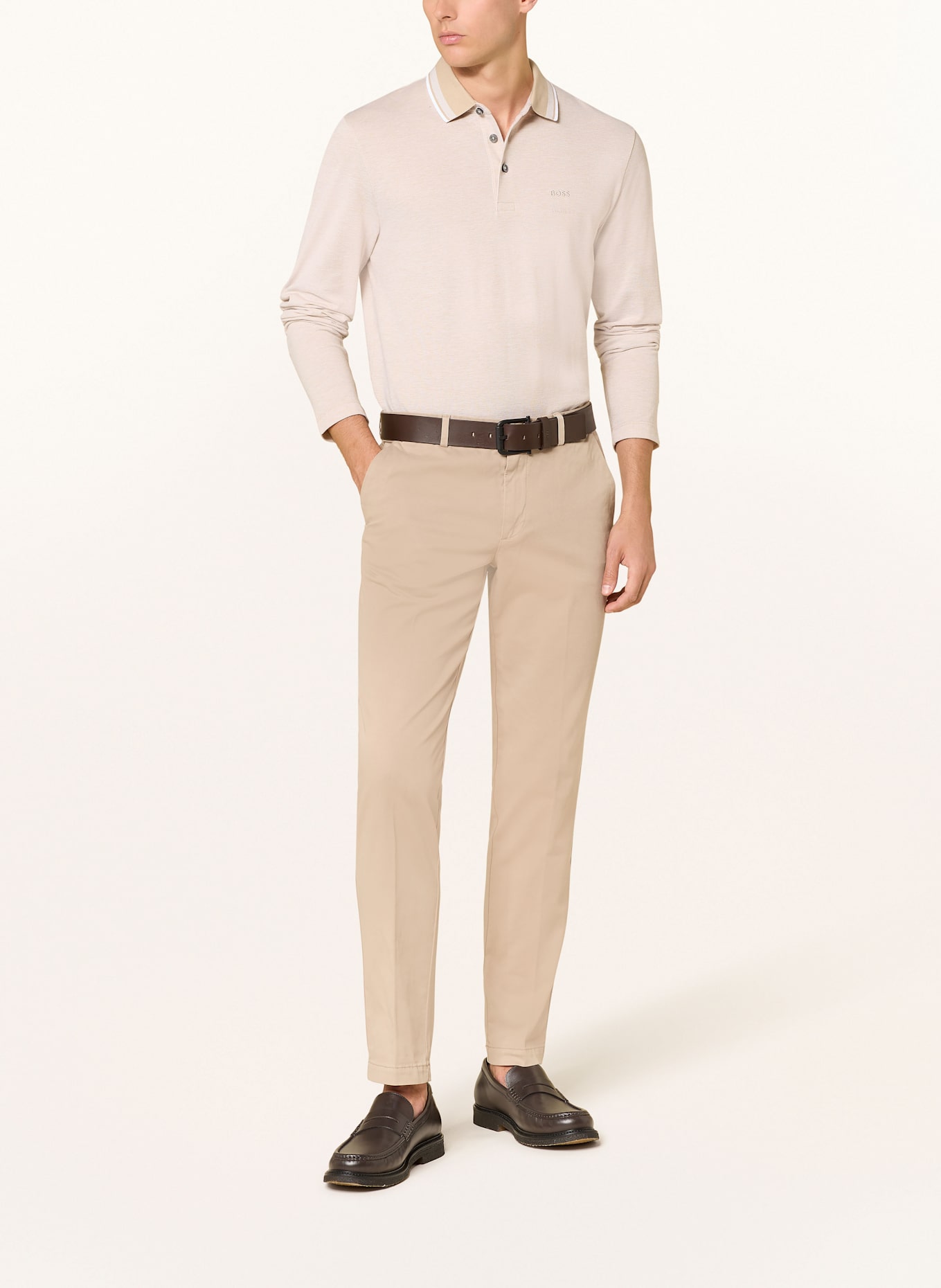 BOSS Strick-Poloshirt PITTMAN: BEIGE