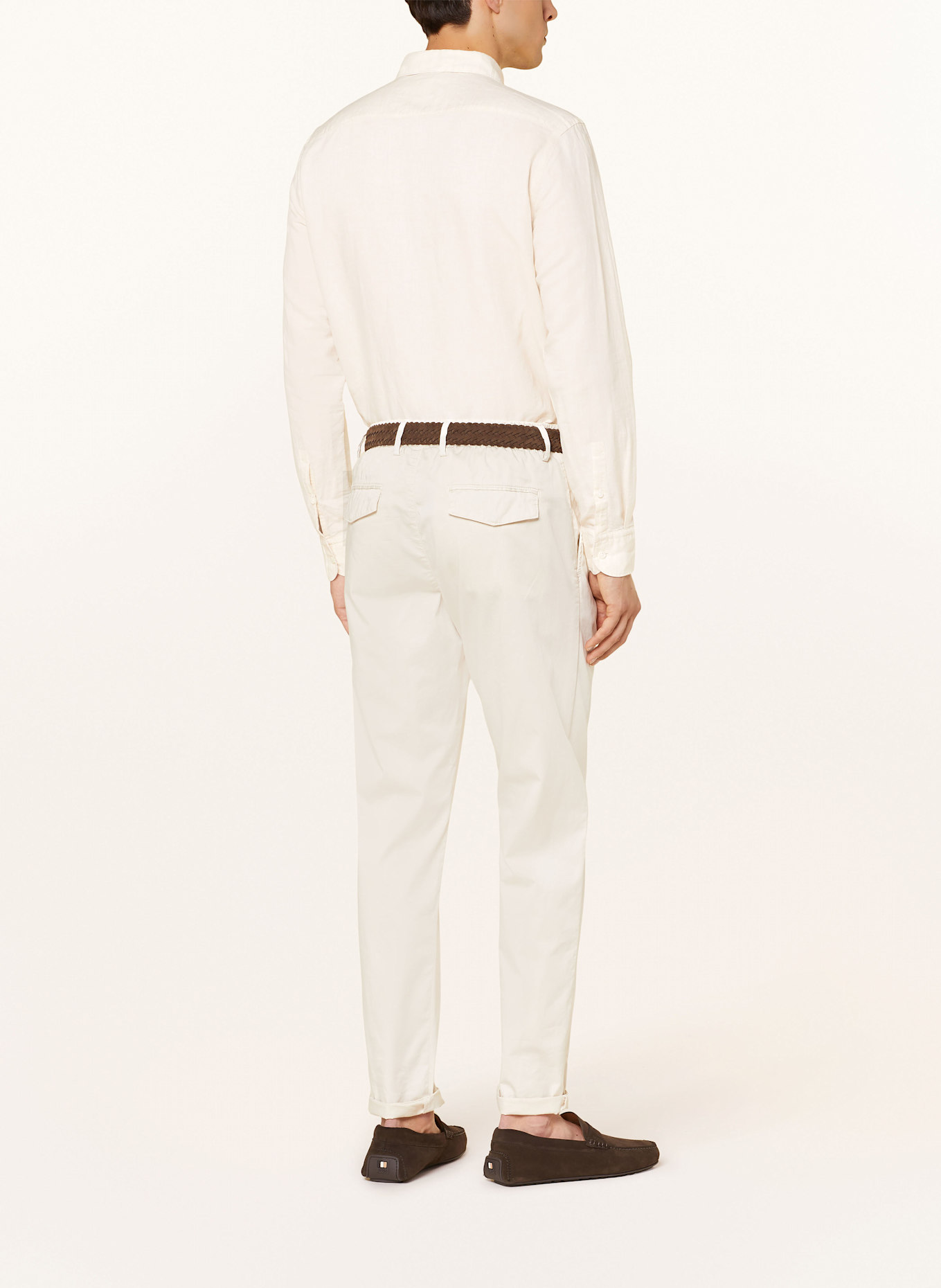 BOSS Shirt HAL casual fit with linen: CREAM