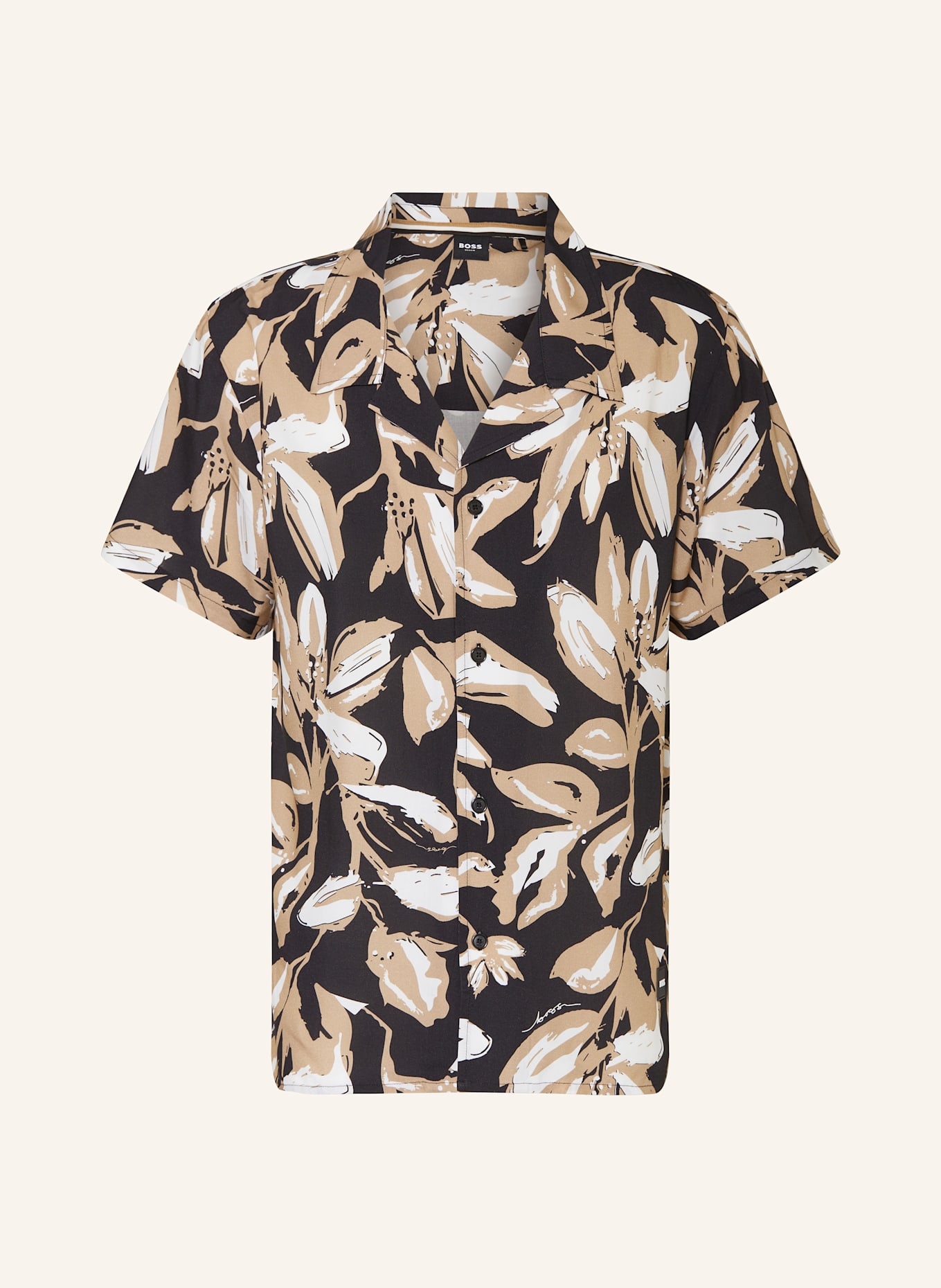 BOSS Resorthemd BEACH Comfort Fit: SCHWARZ/ HELLBRAUN/ WEISS