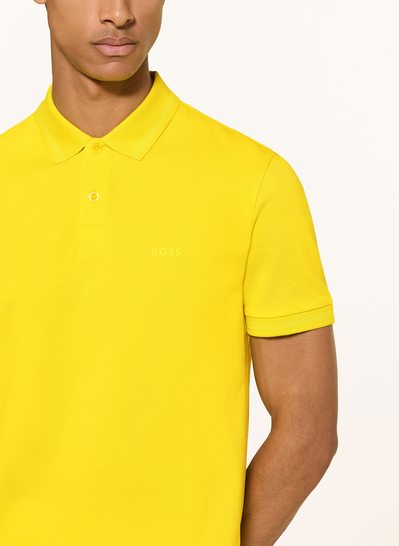 BOSS Piqué-Poloshirt PIO Regular Fit: GELB