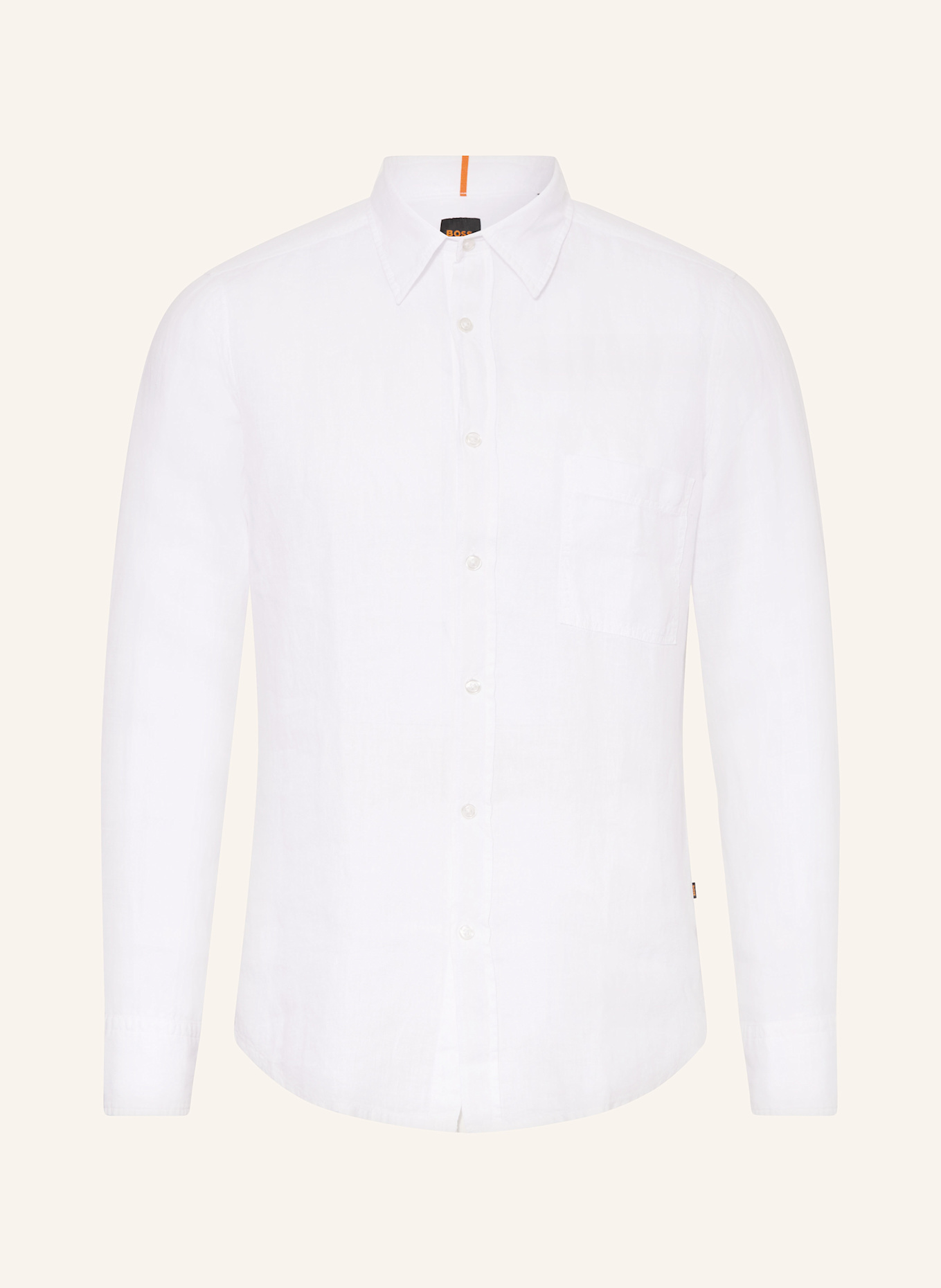 BOSS Leinenhemd RELEGANT Regular Fit: WEISS