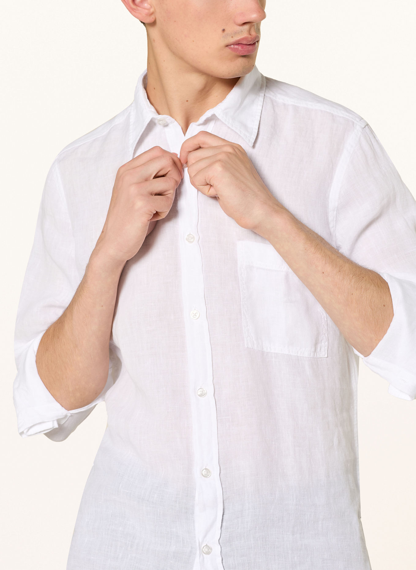 BOSS Leinenhemd RELEGANT Regular Fit: WEISS