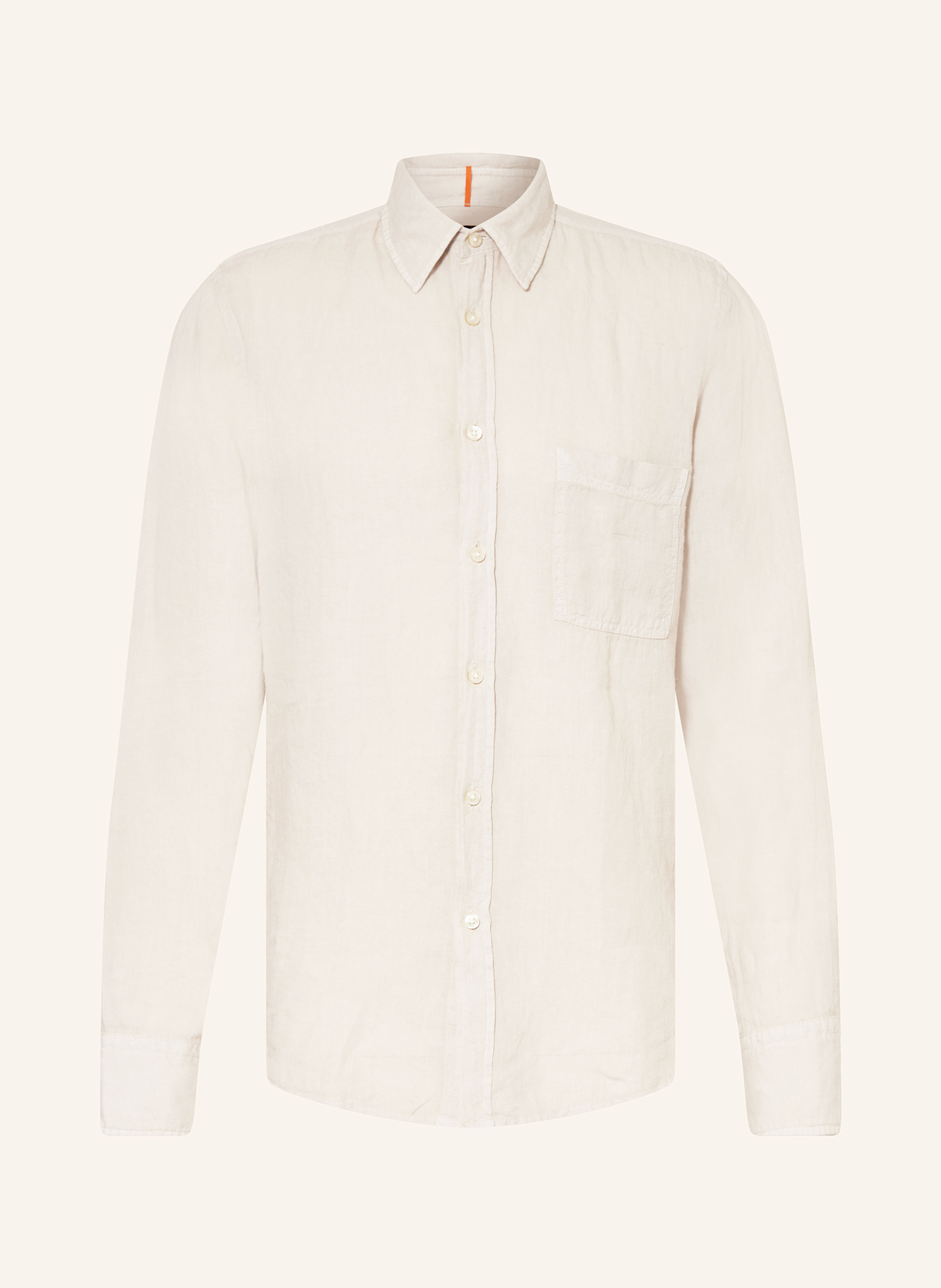 BOSS Leinenhemd RELEGANT Regular Fit: BEIGE
