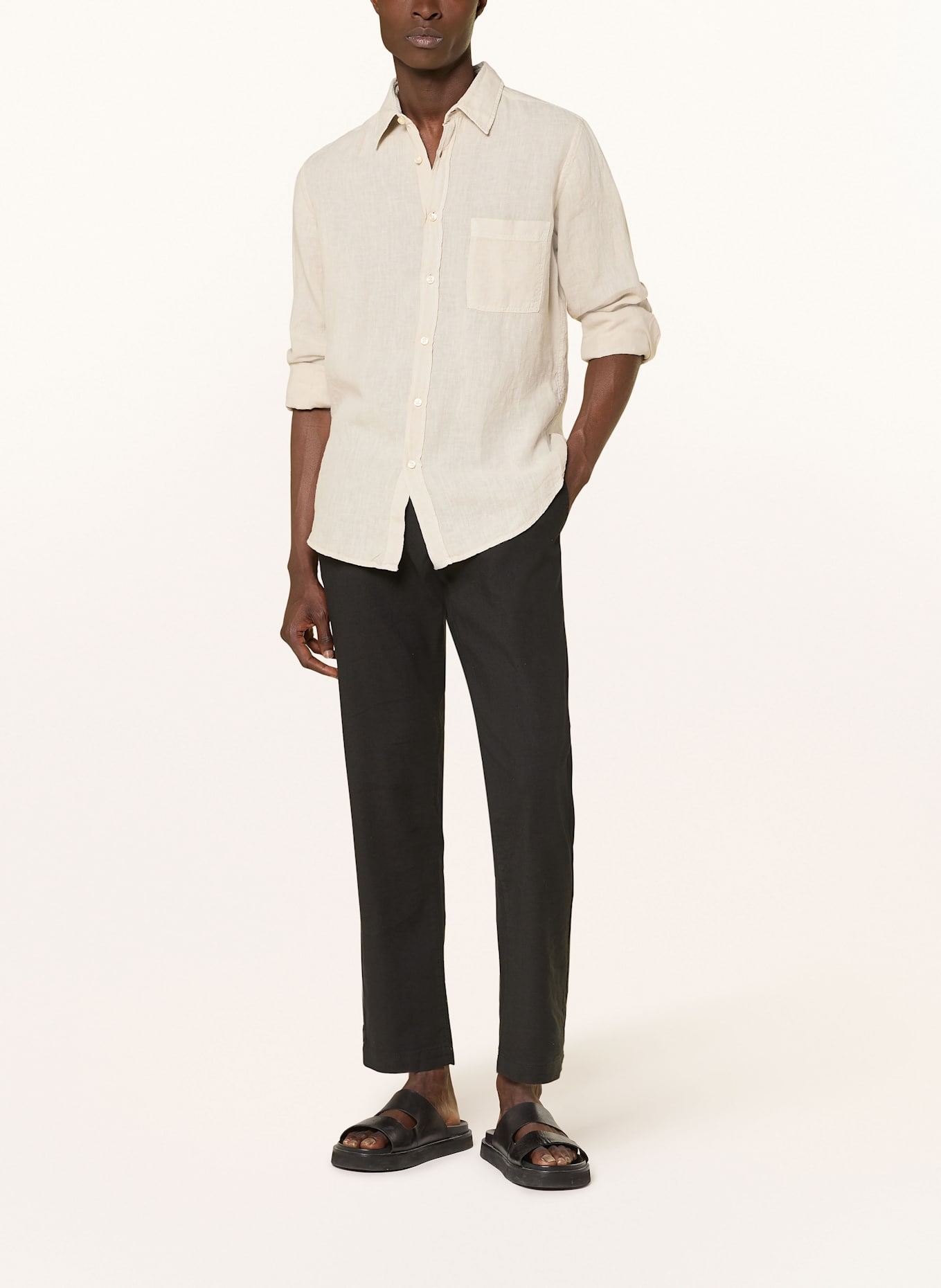 BOSS Leinenhemd RELEGANT Regular Fit: BEIGE