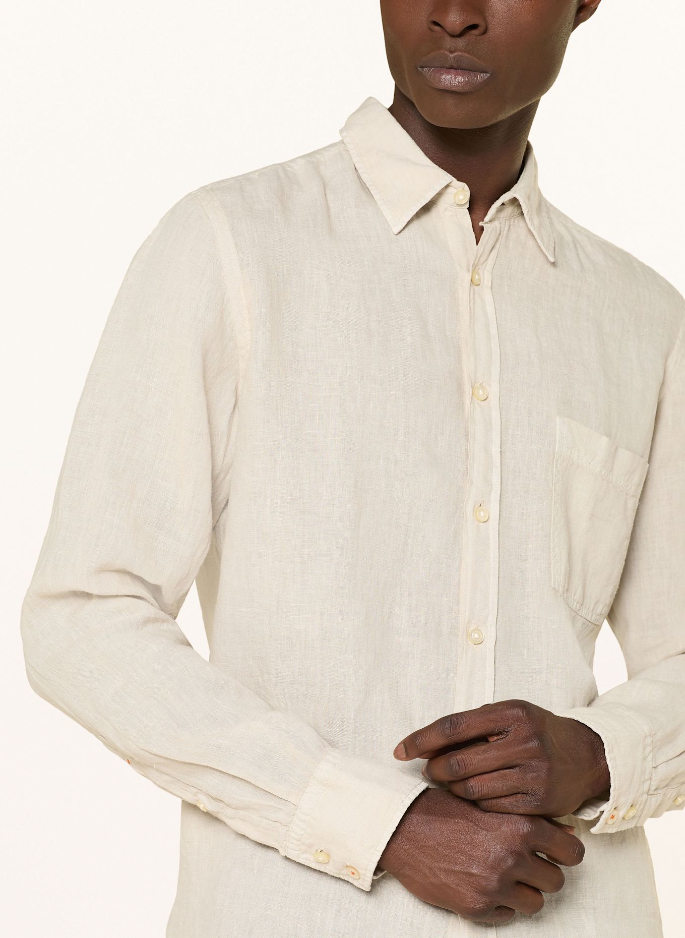 BOSS Leinenhemd RELEGANT Regular Fit: BEIGE