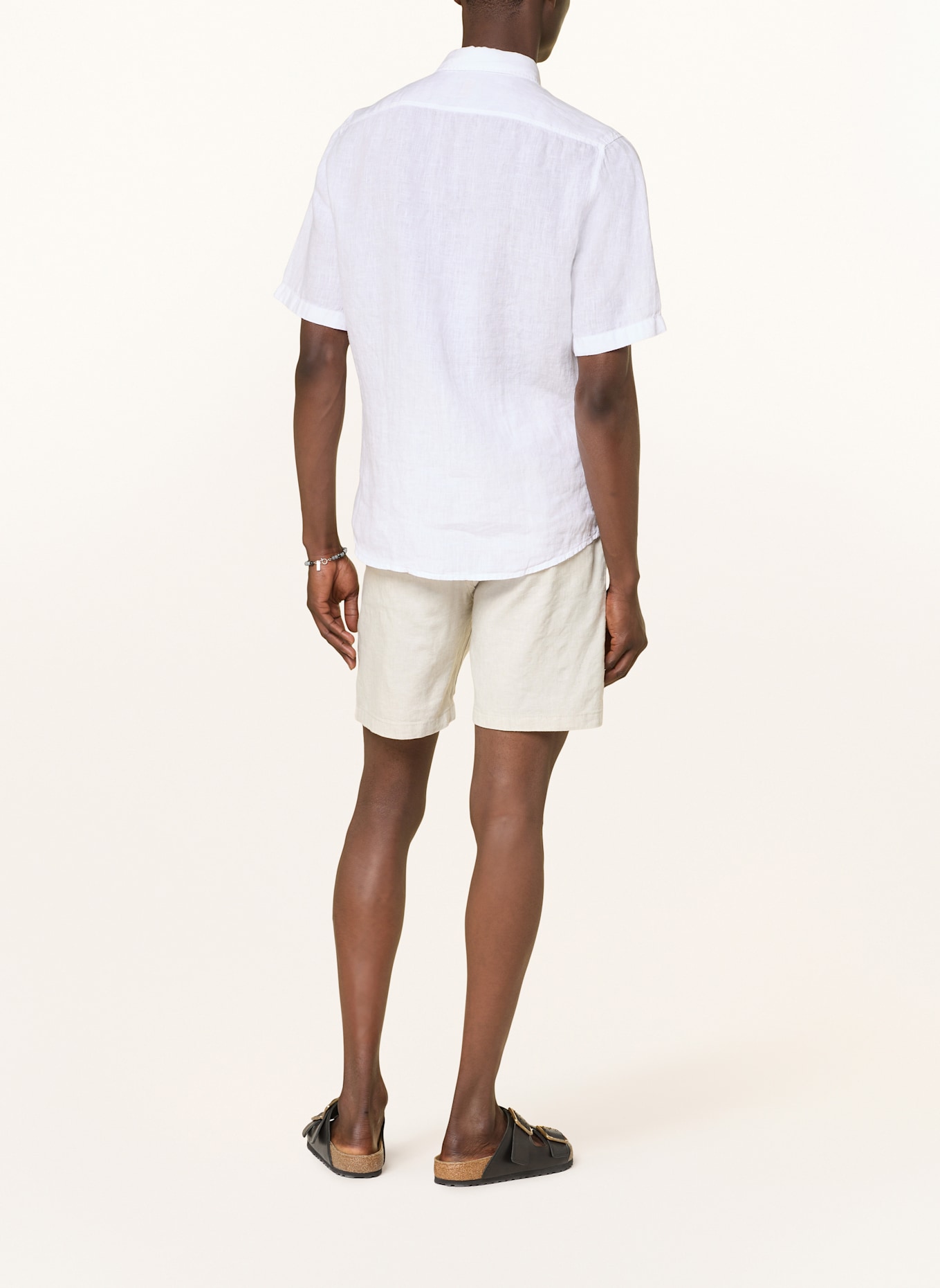 BOSS Kurzarm-Hemd RASH Regular Fit aus Leinen: WEISS