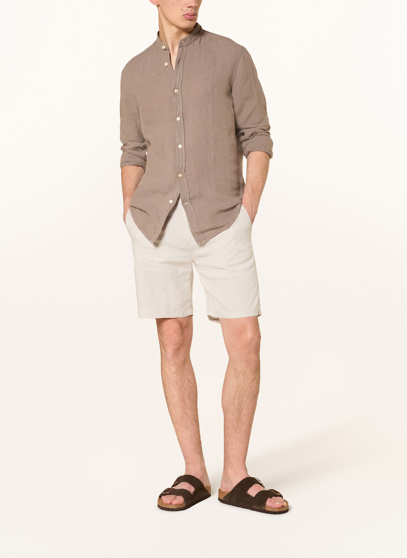 BOSS Leinenhemd RACE Regular Fit: TAUPE