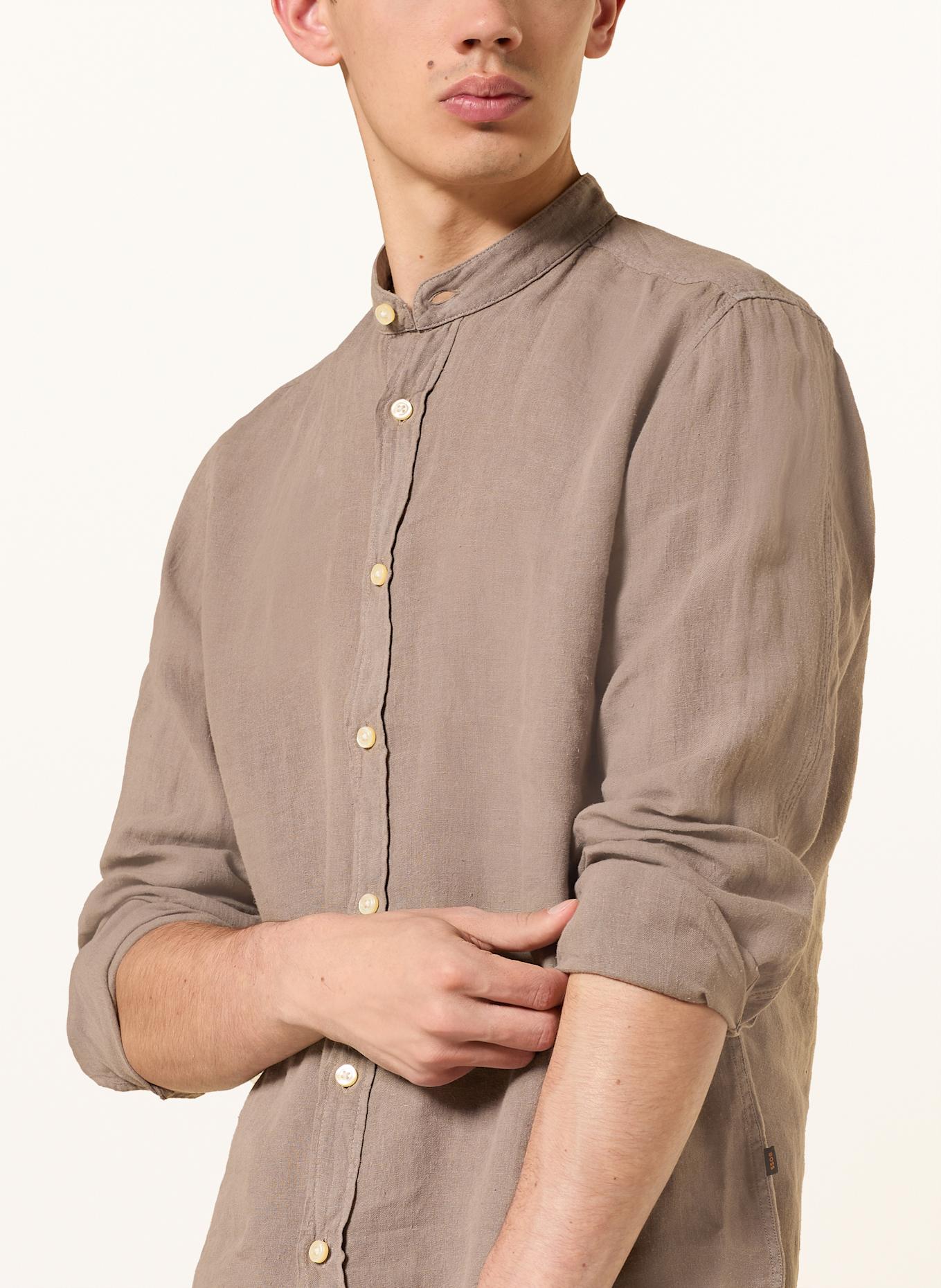 BOSS Leinenhemd RACE Regular Fit: TAUPE