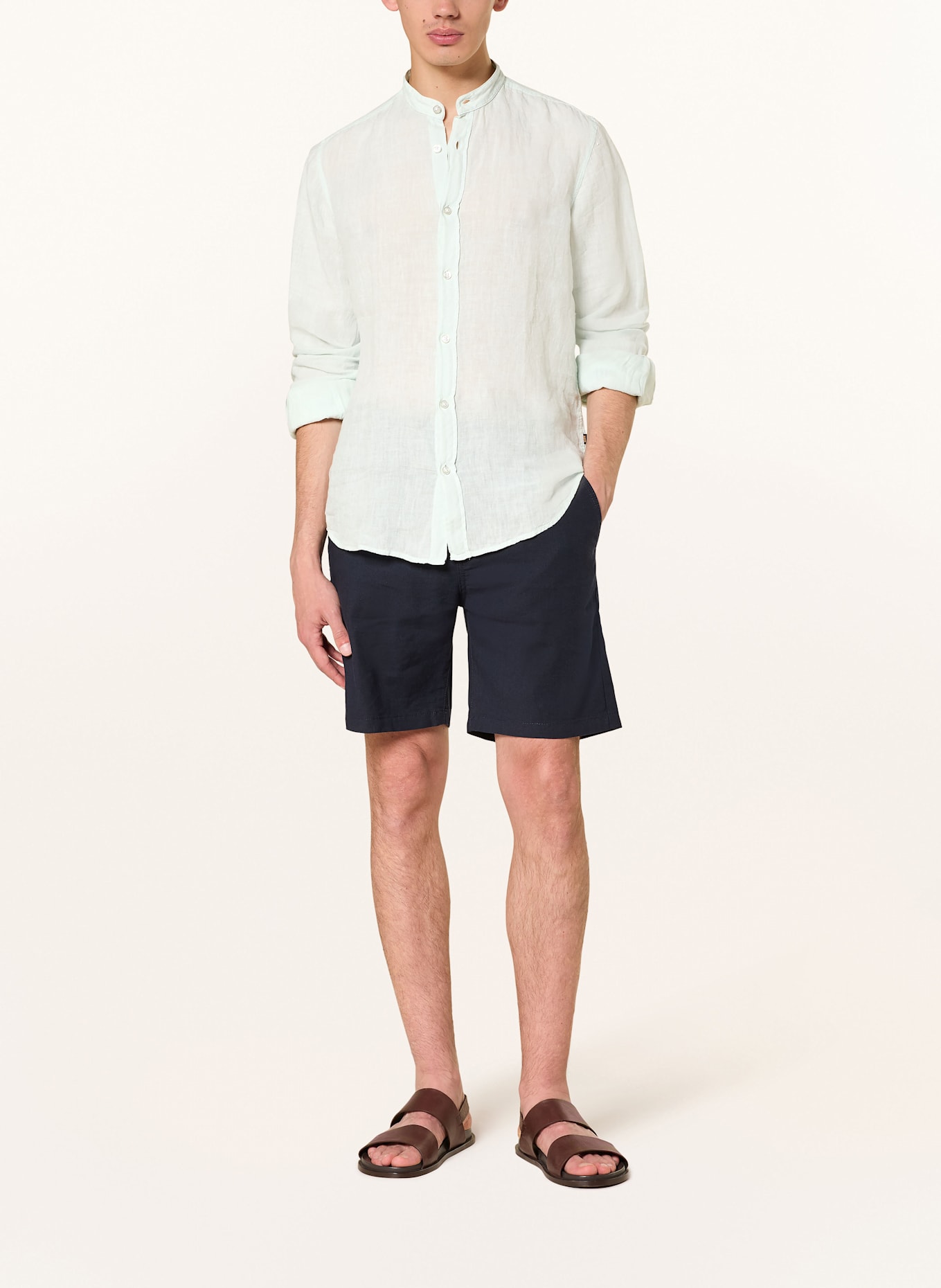 BOSS Leinenhemd RACE Regular Fit: MINT