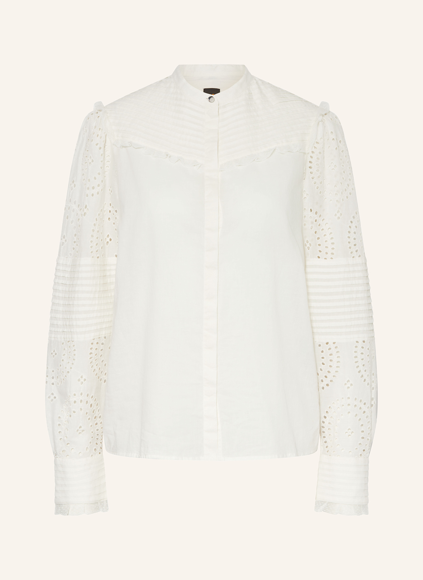 BOSS Bluse BEBRODY mit Lochspitze: WEISS