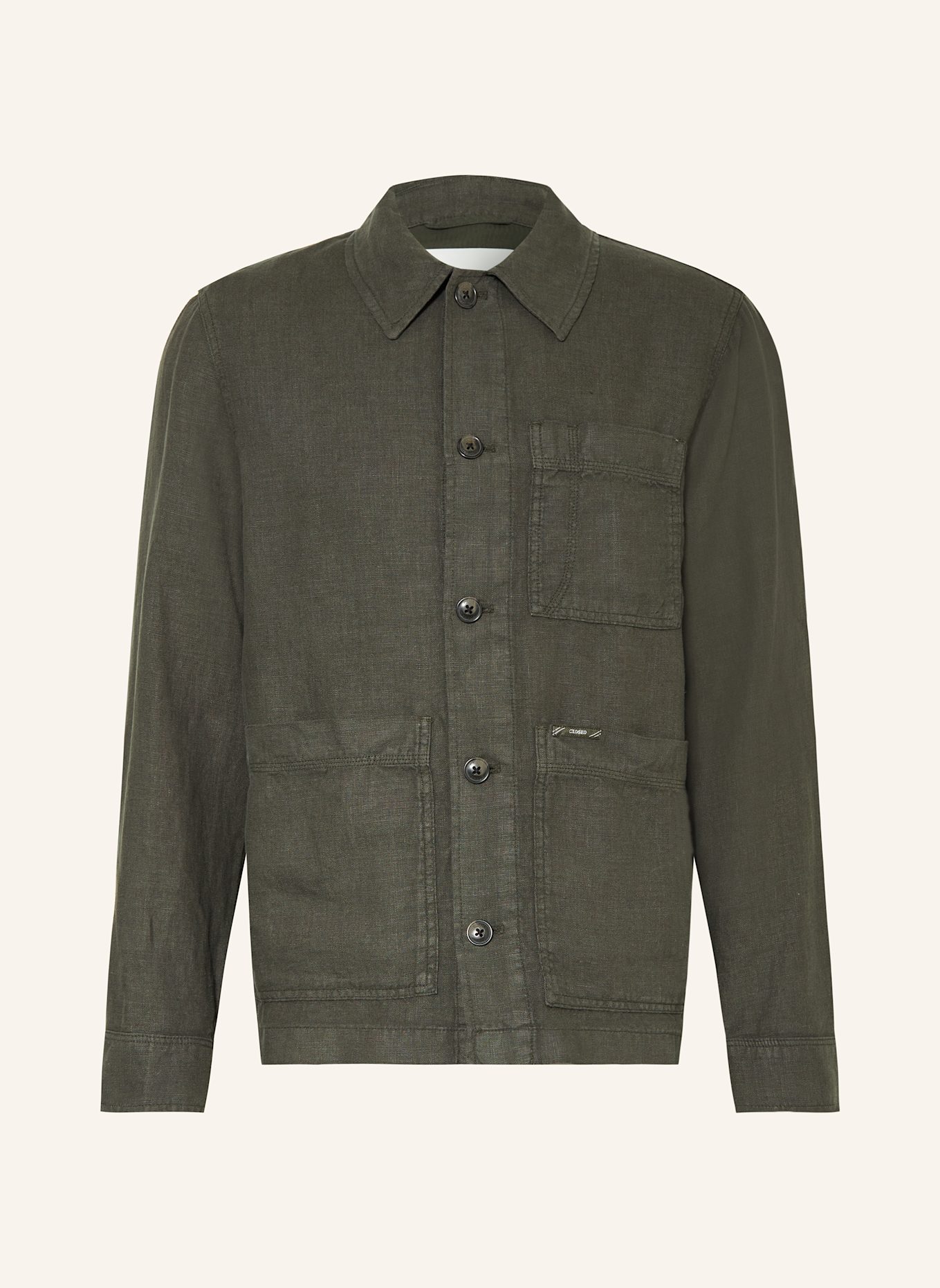 CLOSED Leinen-Overjacket ATELIER: DUNKELGRAU