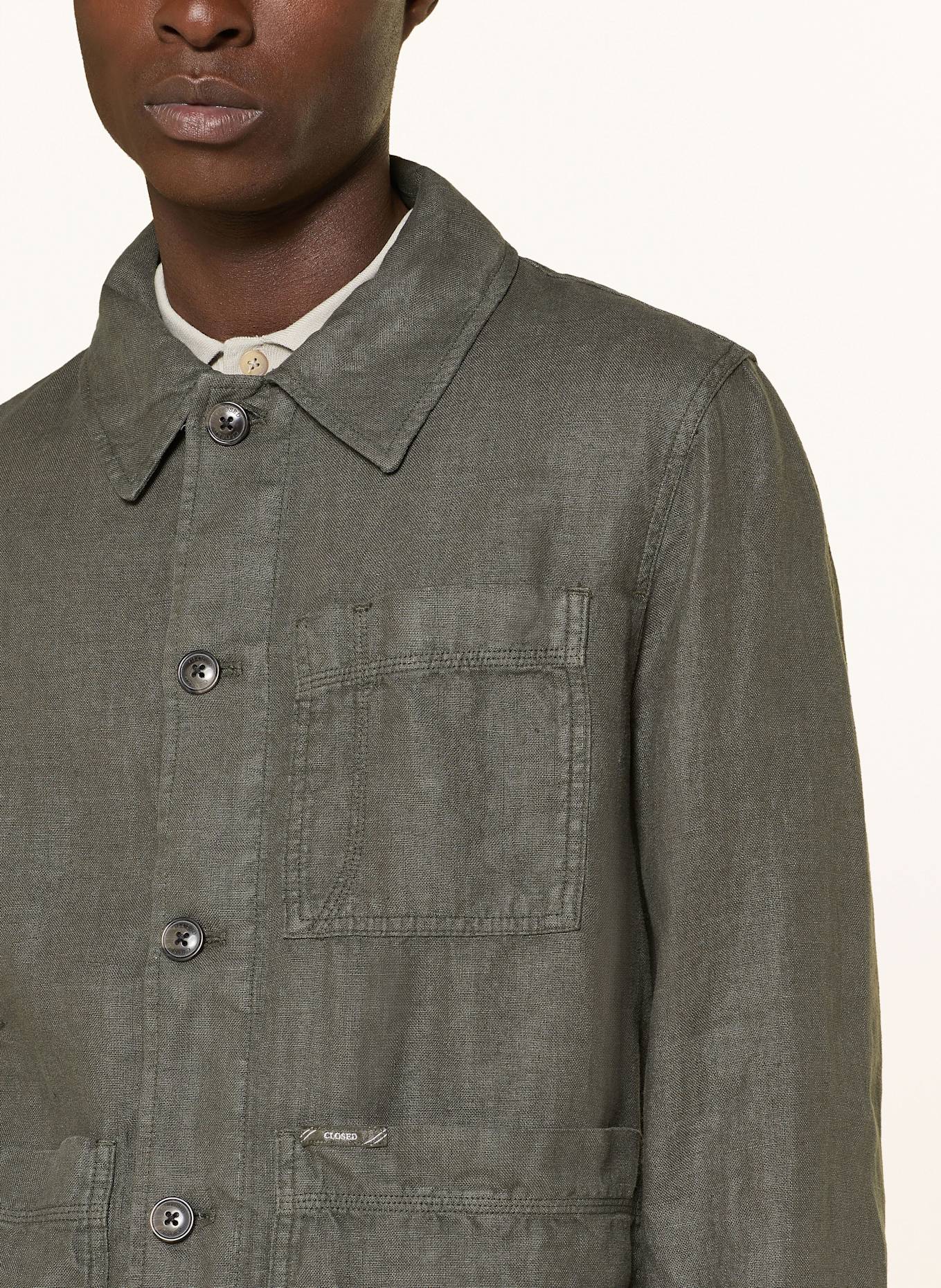 CLOSED Leinen-Overjacket ATELIER: DUNKELGRAU