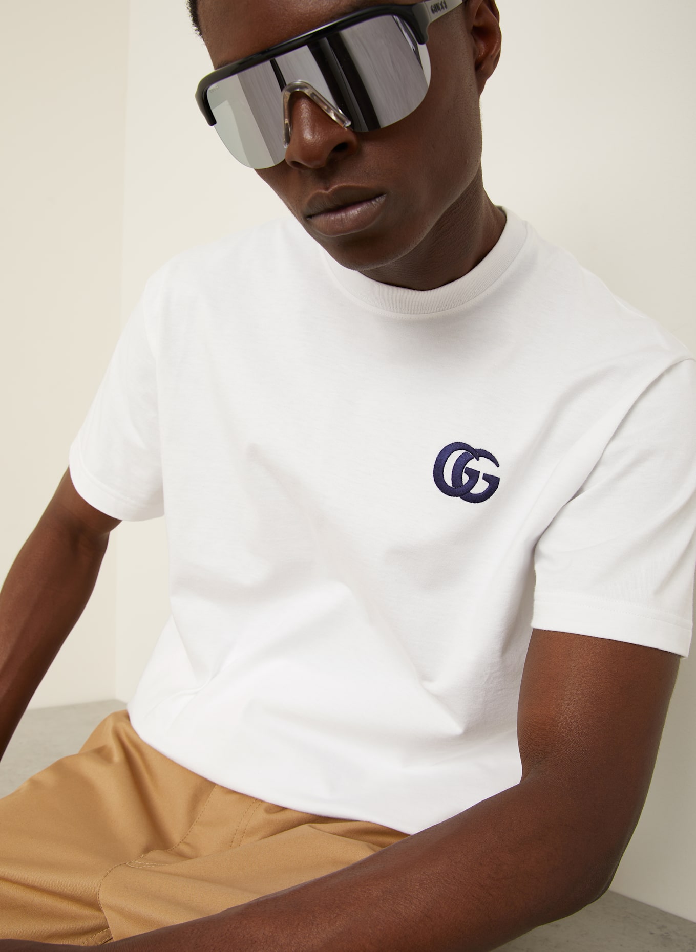 GUCCI T-Shirt: WEISS/ DUNKELBLAU