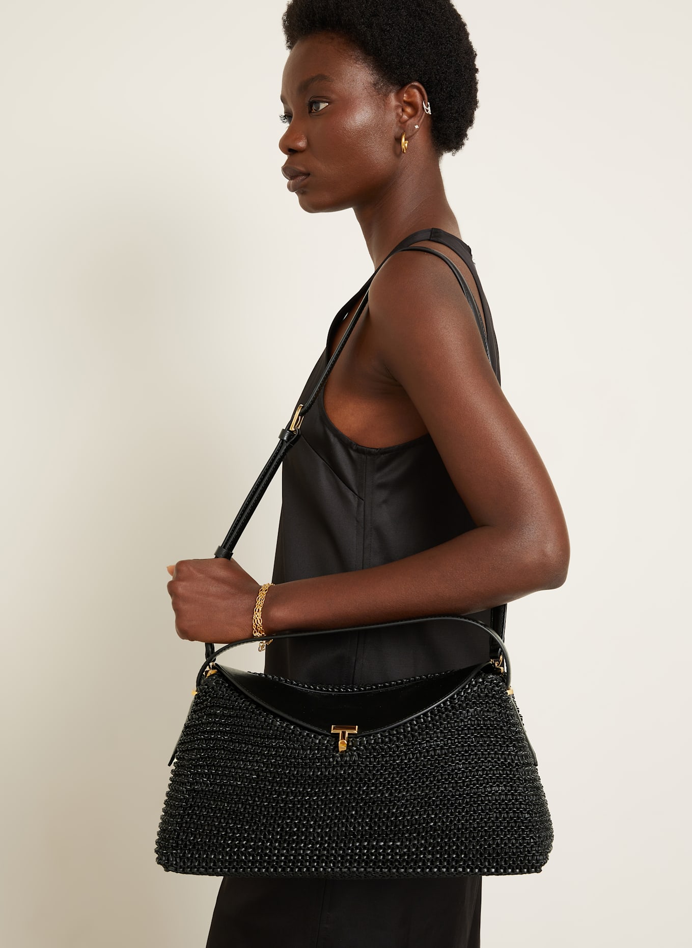 TOTEME Handtasche T-LOCK: SCHWARZ