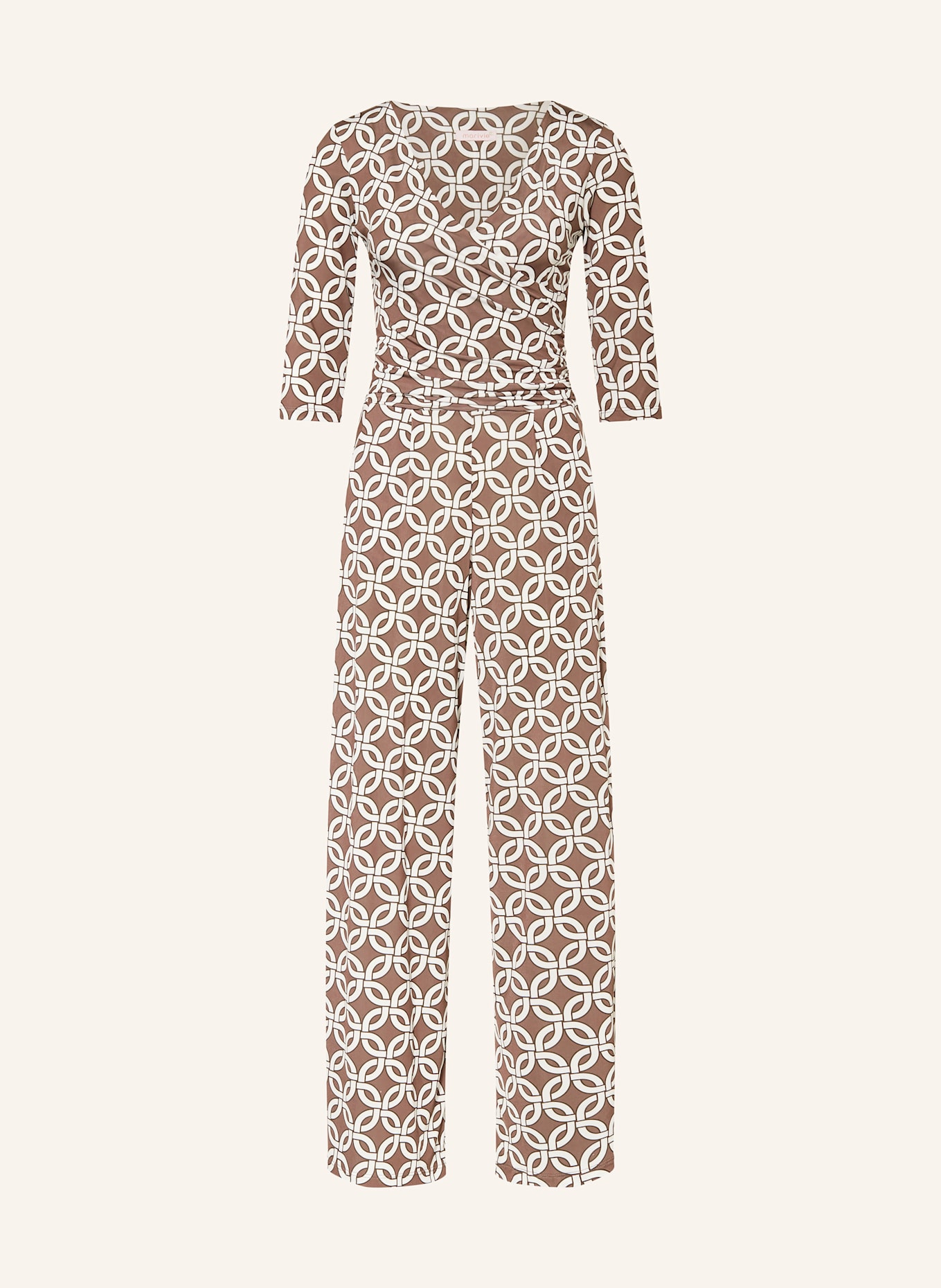 marivie Jersey-Jumpsuit JUMP IN! mit 3/4-Arm: BRAUN/ SCHWARZ/ WEISS