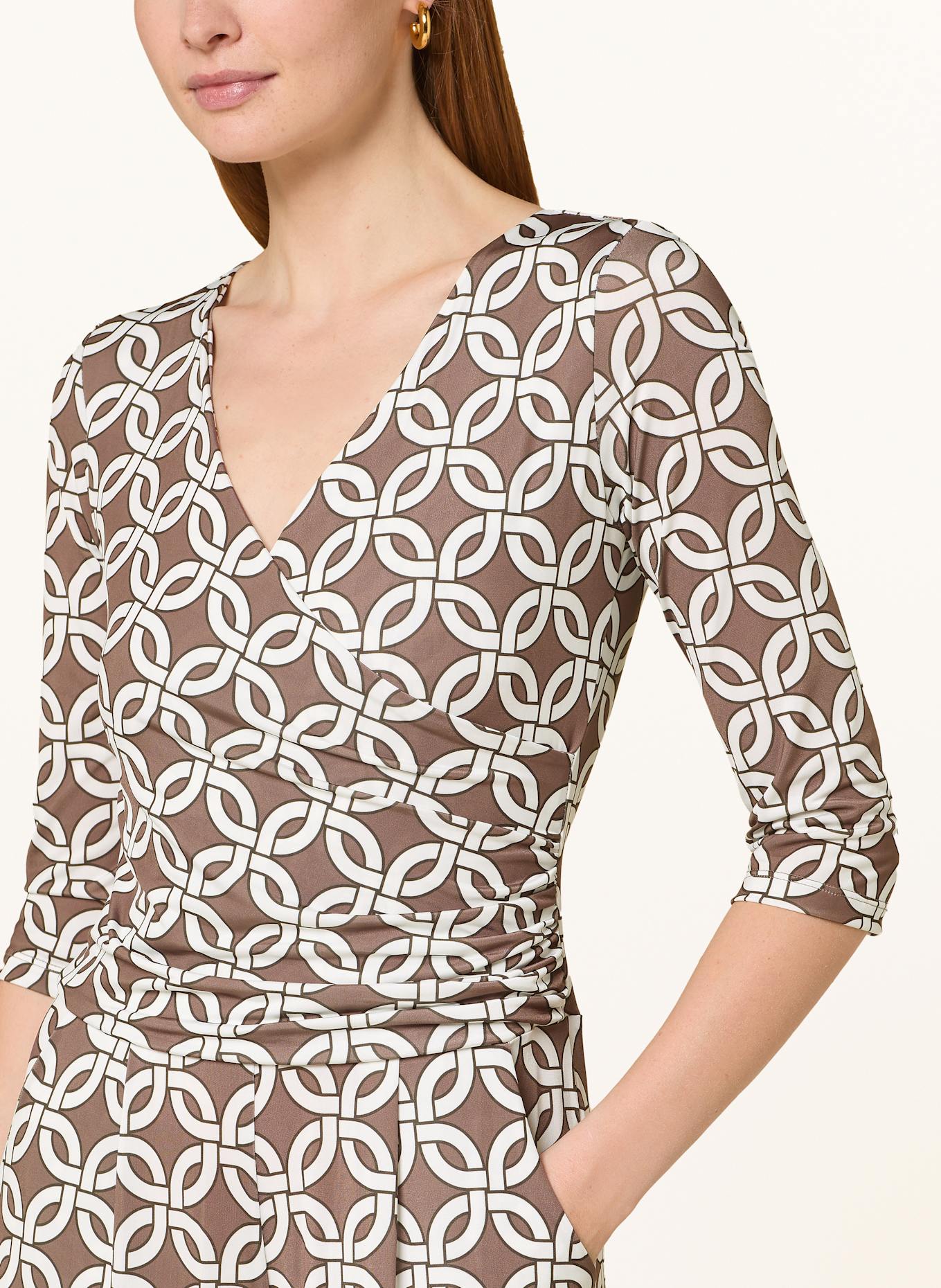 marivie Jersey-Jumpsuit JUMP IN! mit 3/4-Arm: BRAUN/ SCHWARZ/ WEISS