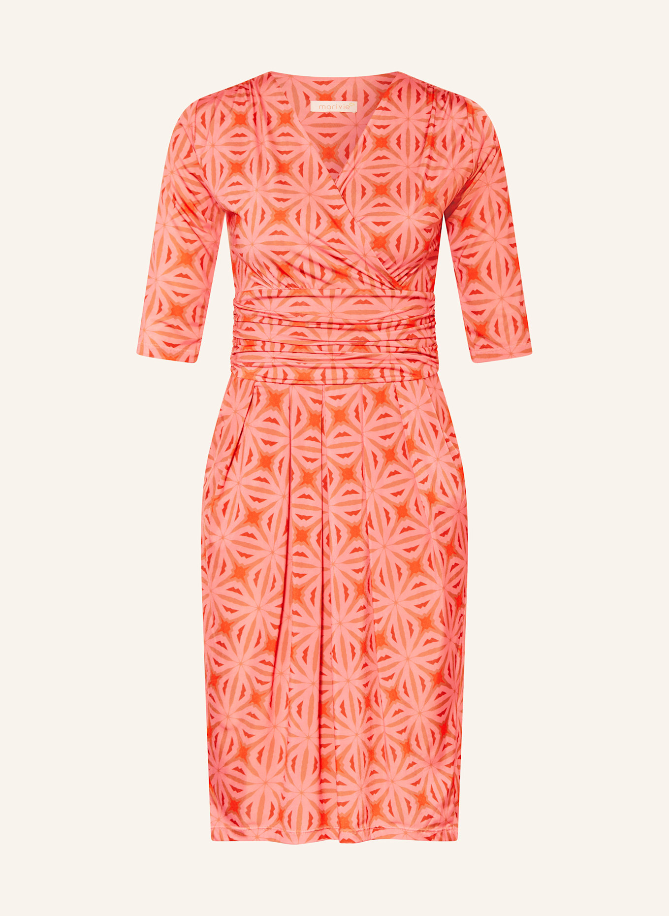 marivie Jerseykleid I NEED MORE MONEY!: PINK/ DUNKELROT/ ORANGE