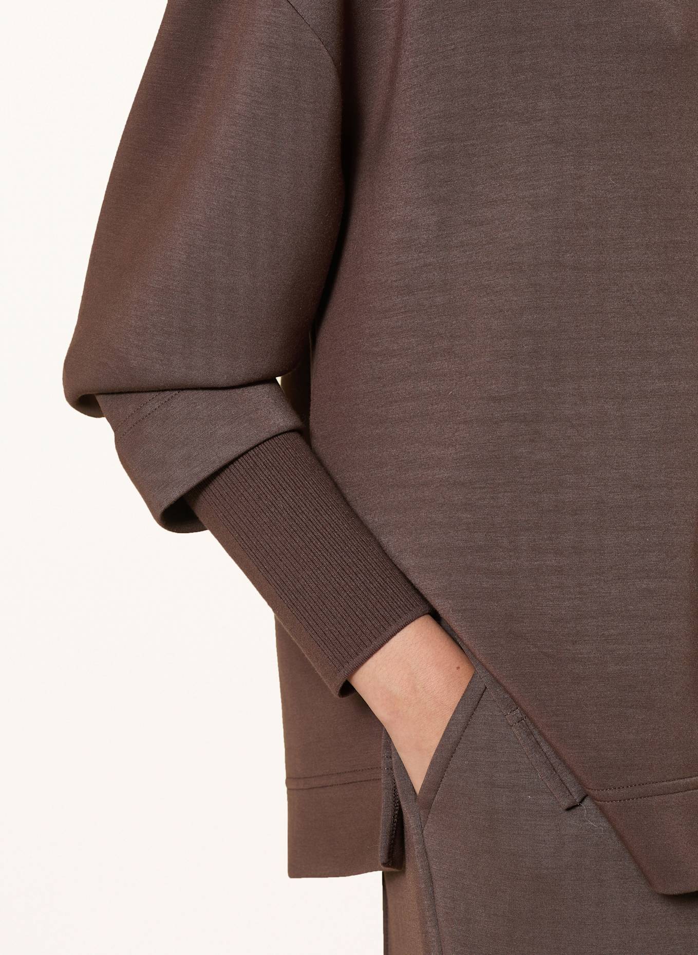 REISS Sweatshirt BERNIE im Materialmix: BRAUN