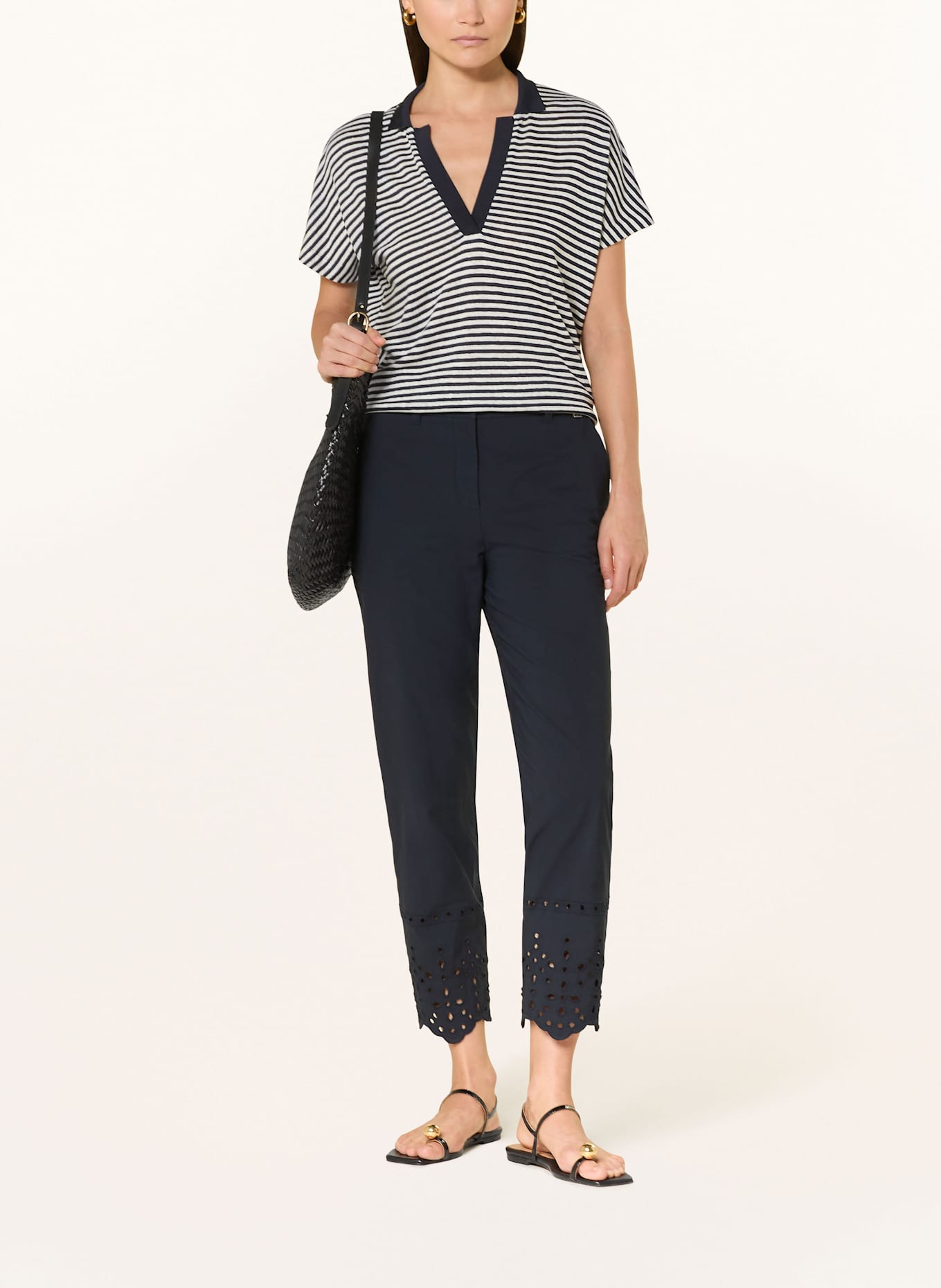 MARC CAIN Hose FRANCA mit Lochspitze: DUNKELBLAU