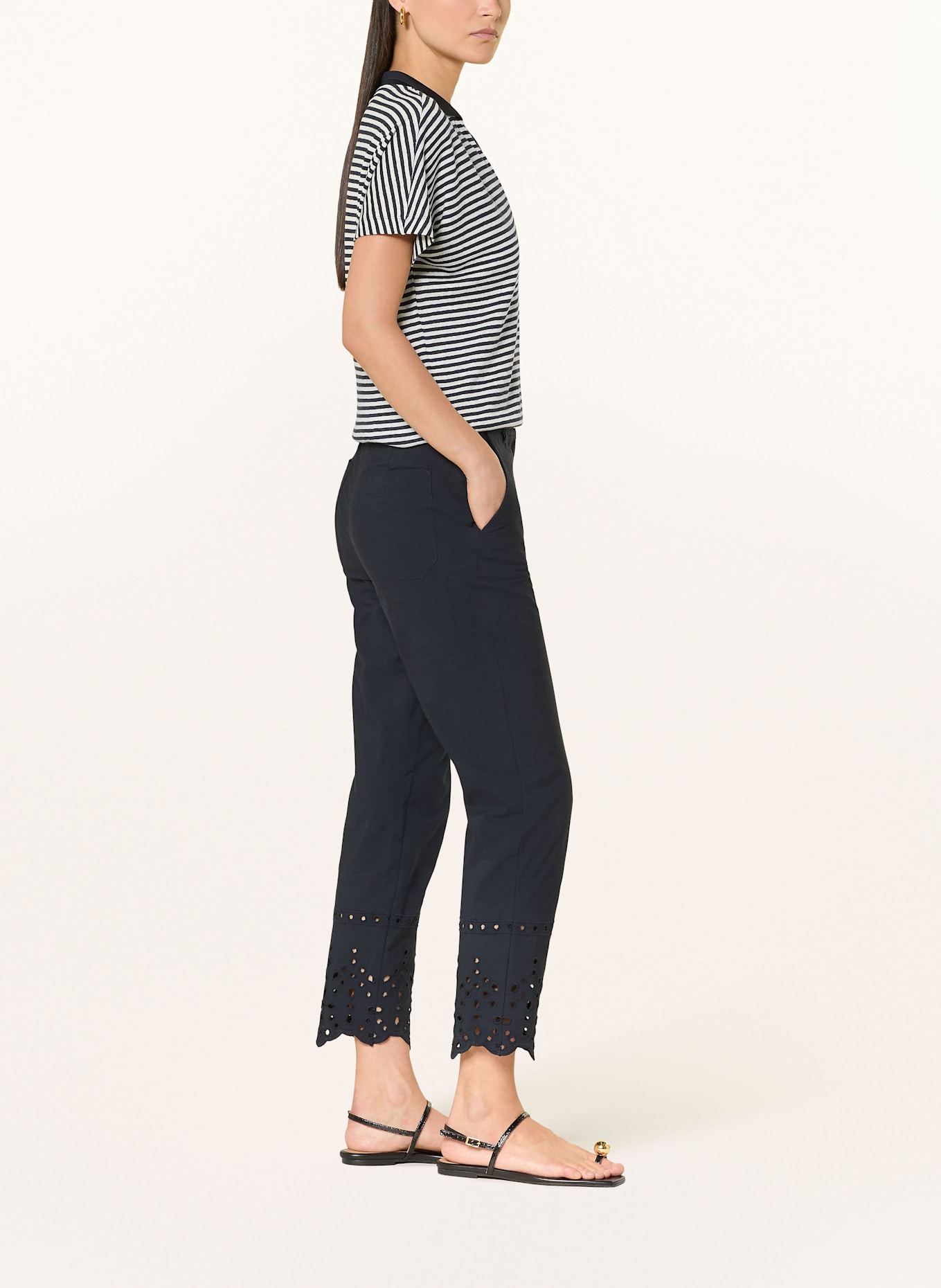 MARC CAIN Hose FRANCA mit Lochspitze: DUNKELBLAU