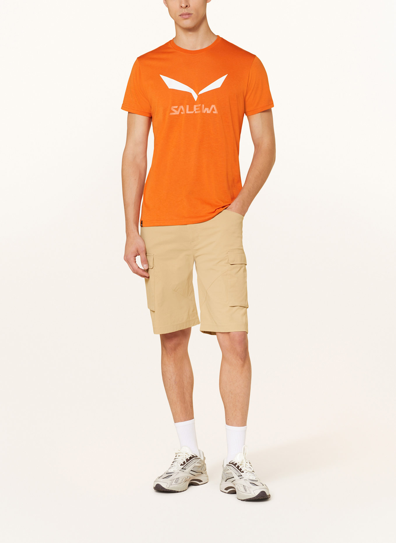 SALEWA T-shirt SOLIDLOGO DRI-RELEASE®: POMARAŃCZOWY