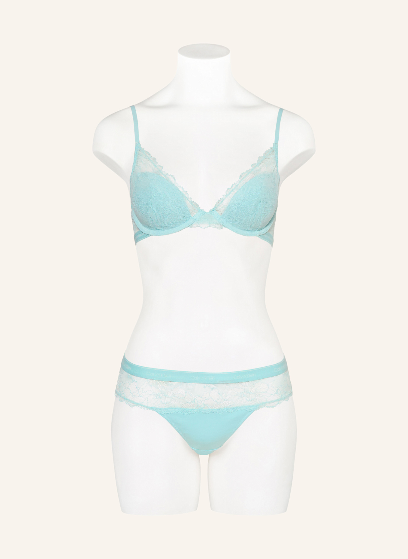 Calvin Klein Vyztužená podprsenka ICON LACE: TMAVĚ MODRÁ