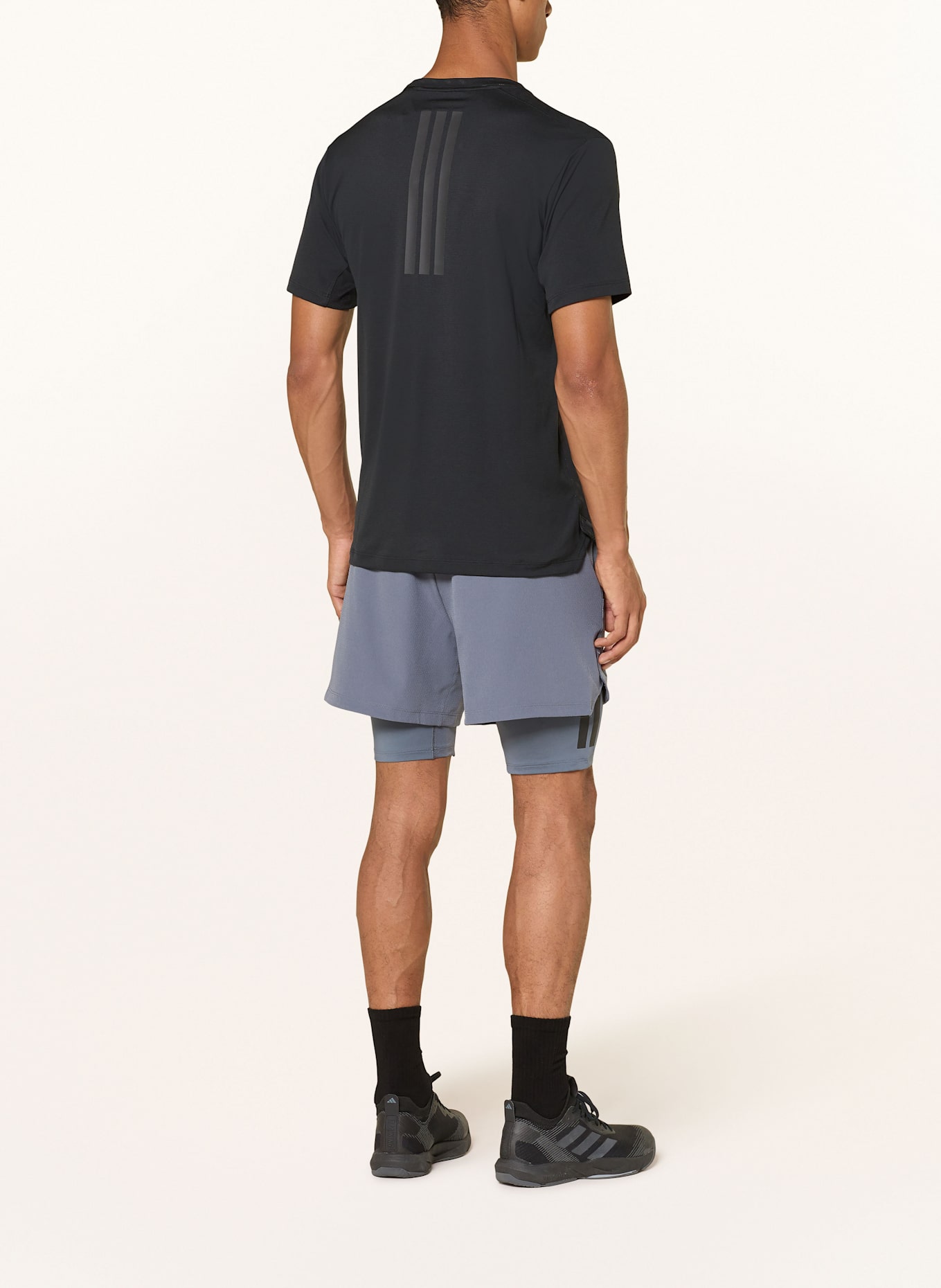 adidas 2-in-1-Trainingsshorts POWER: BLAUGRAU