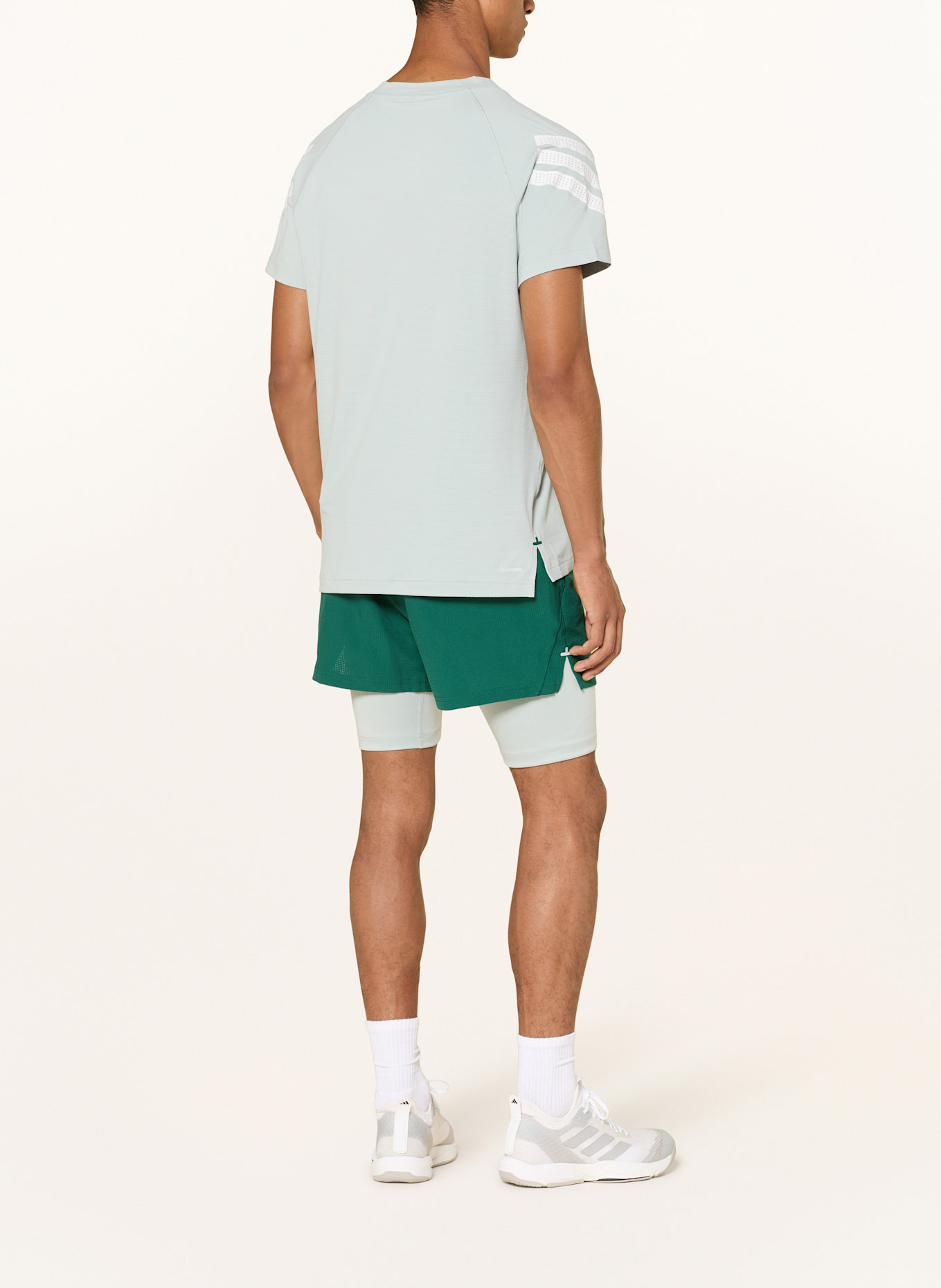 adidas 2-in1-Trainingsshorts GYM+: GRÜN/ HELLGRÜN