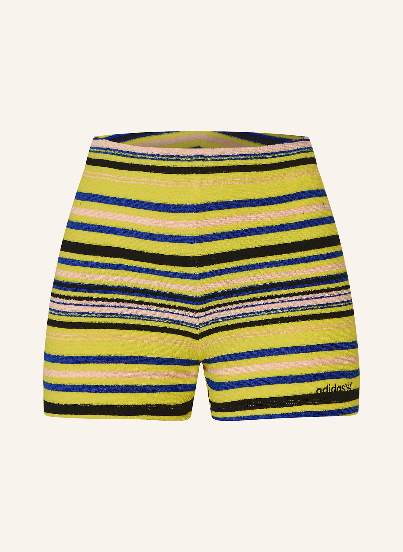adidas Originals Frotteeshorts STRIPED: GELB / SCHWARZ / BLAU