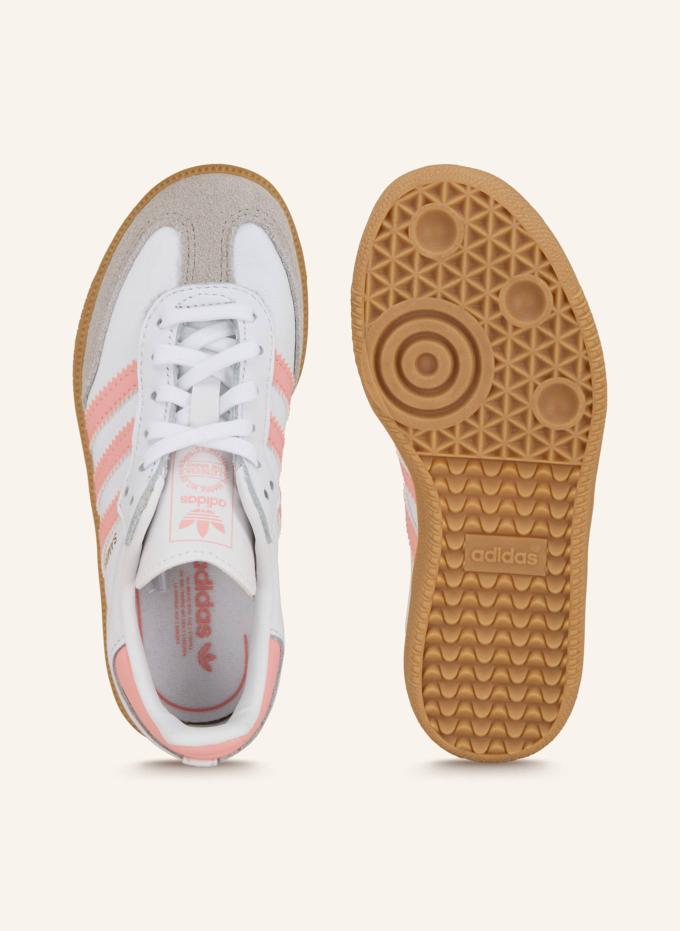 adidas Originals Sneakers SAMBA: WHITE / SALMON / TAUPE
