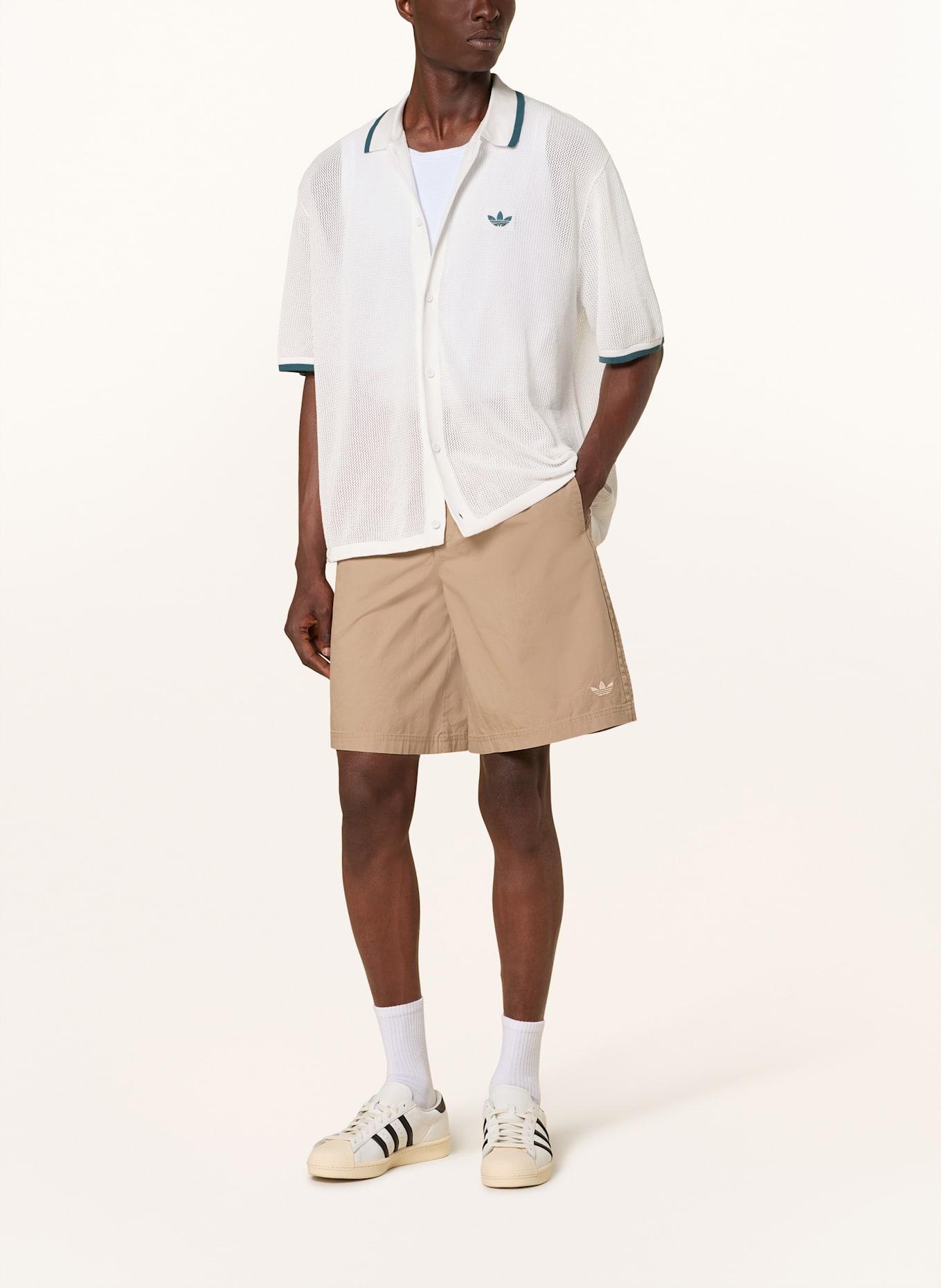 ★adidas originals★BUTTON DOWN KNIT SHIRT★追跡可 adidas Originals Button Down Knitted Shirt - White | adidas