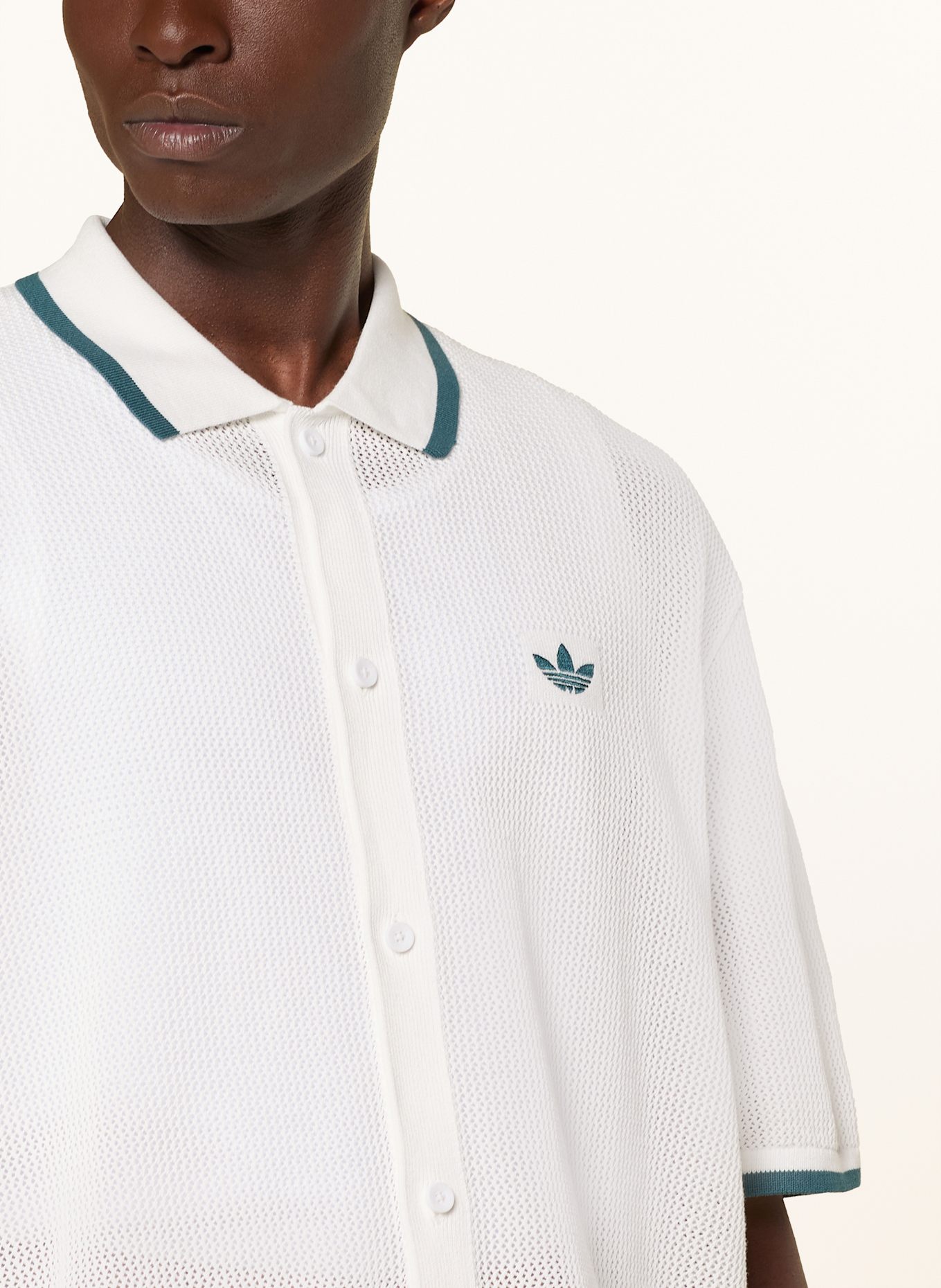 ★adidas originals★BUTTON DOWN KNIT SHIRT★追跡可 adidas Originals Button Down Knitted Shirt - White | adidas