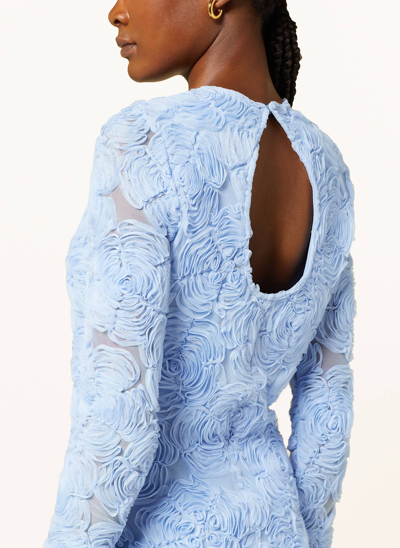 ROTATE Cocktailkleid mit Cut-out: HELLBLAU