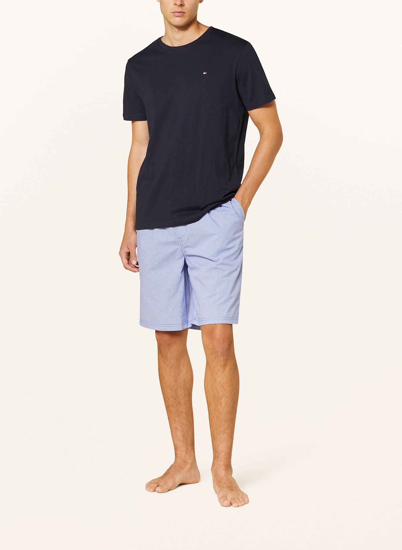TOMMY HILFIGER Shorty-Schlafanzug: DUNKELBLAU / HELLBLAU