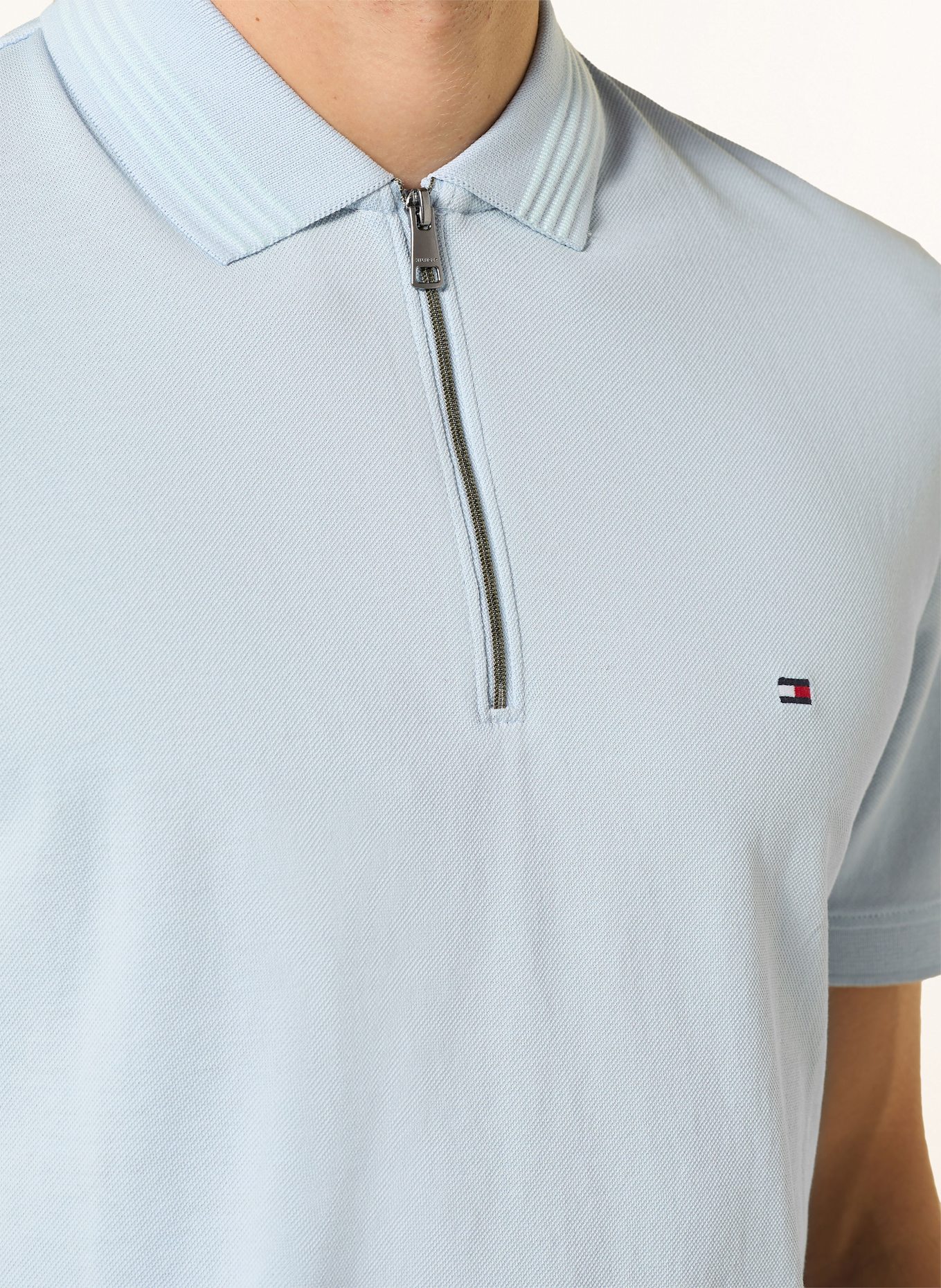 TOMMY HILFIGER Piqué-Poloshirt: HELLBLAU
