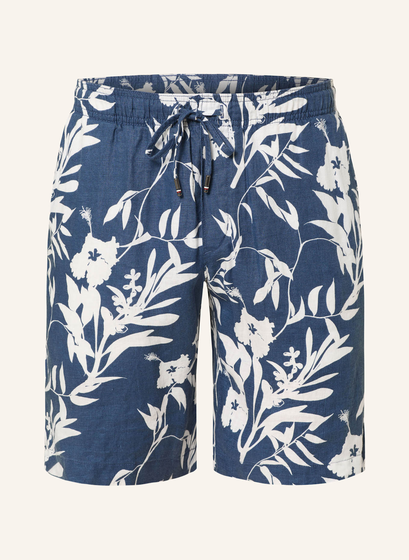 TOMMY HILFIGER Leinenshorts HARLEM: BLAU/ WEISS