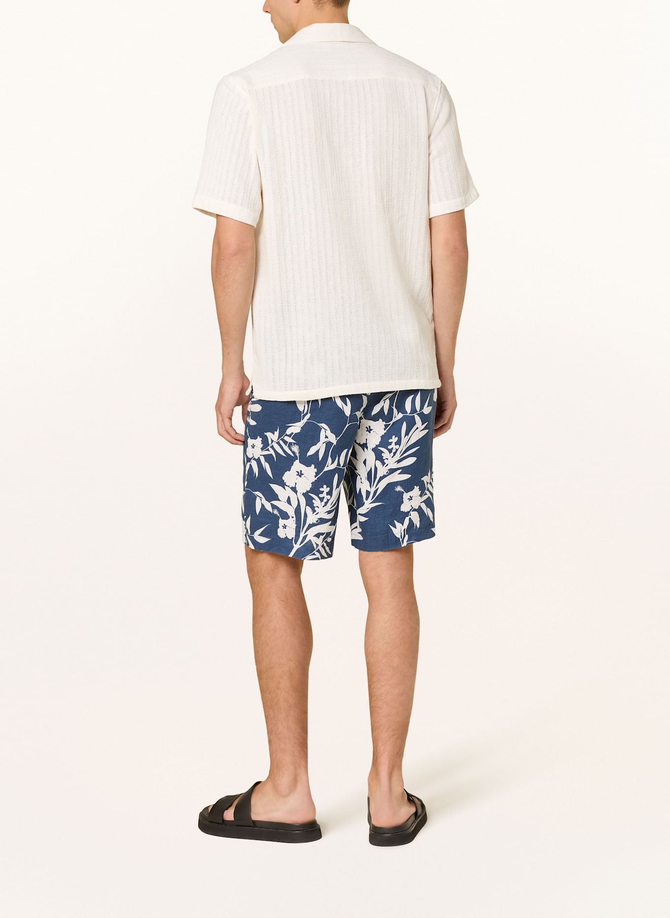 TOMMY HILFIGER Leinenshorts HARLEM: BLAU/ WEISS